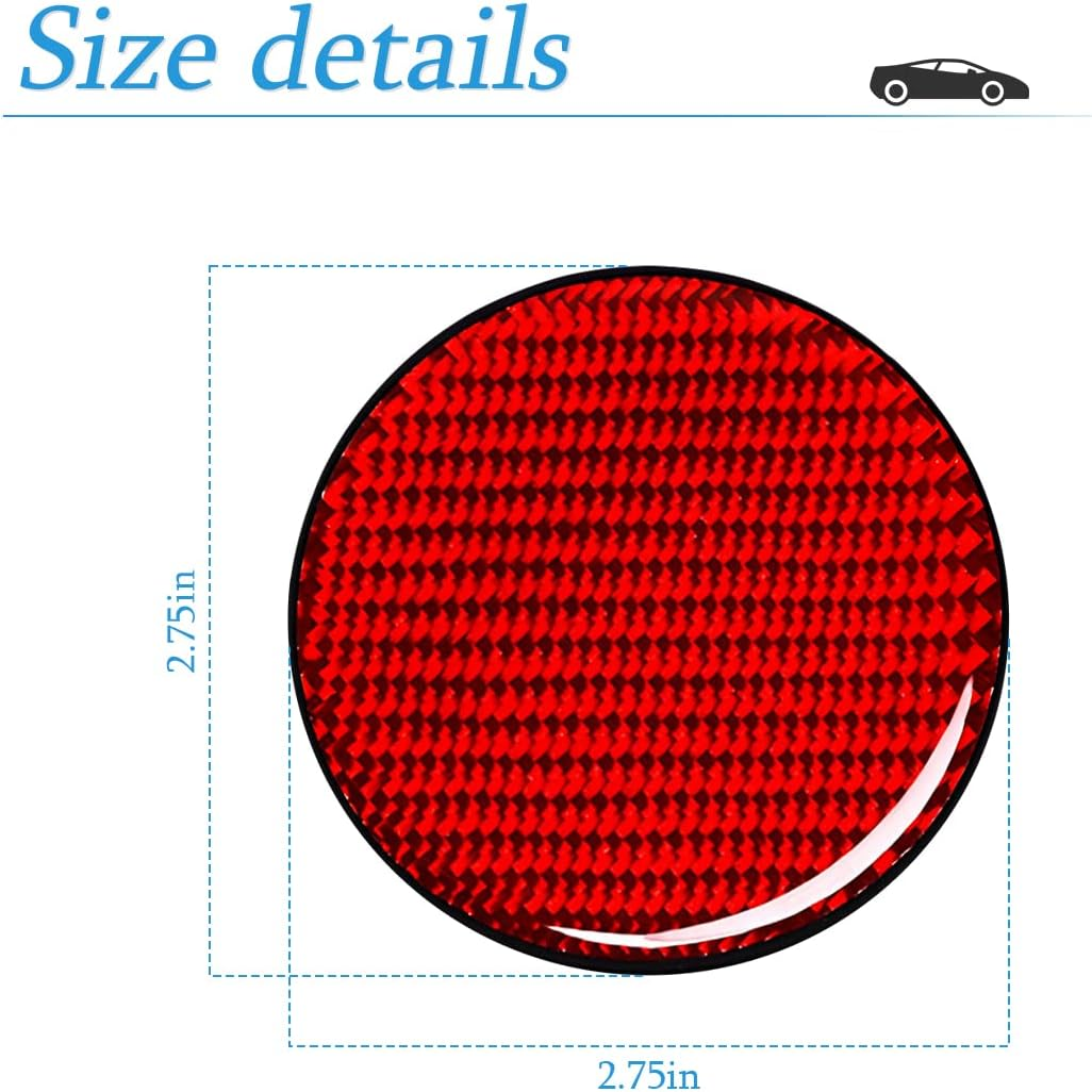 AUCELI 2 PCS Car Cup Holders, 2.75 Inch Carbon Fiber Coasters, Non-Slip Bottle Pad Embedded in Cup Mat, Durable Insert Drink Coaster, Universal Vehicle Interior Accessories (Red/Stylea)