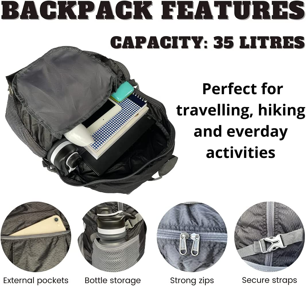 Offshore Drift Collapsible Water Bottle and Ultra Lightweight Packable Backpack Water Resistant image number 1