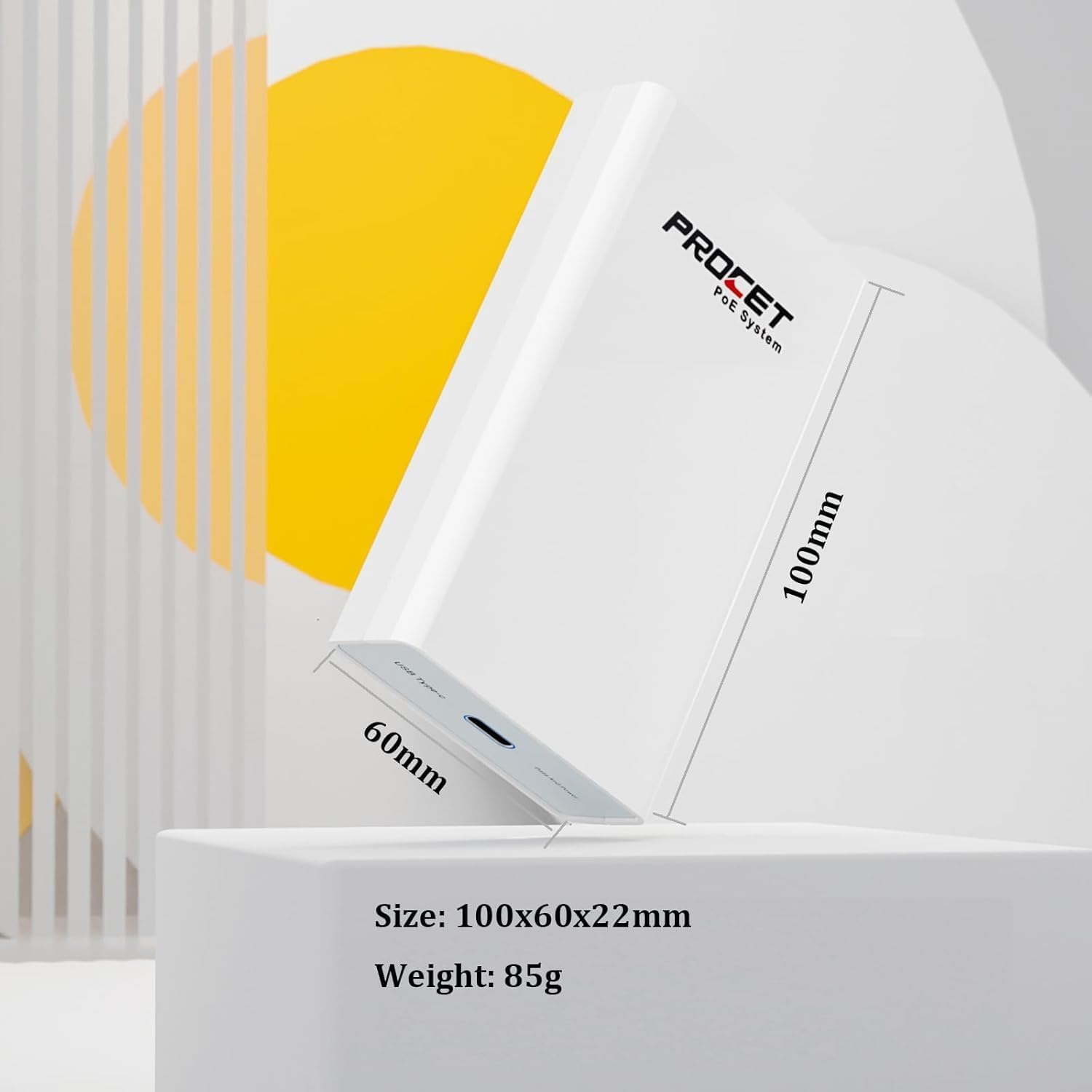 Poe to USB C Converter for Smart Phone/Tablet, USB-C to Ethernet Adapter with 60W Charging, Power & Data 2-In-1 RJ45 Port to Type-C Adapter, 10/100Mbps High Speed Plug & Play,Pt-Ptc-D-Bt image number 3