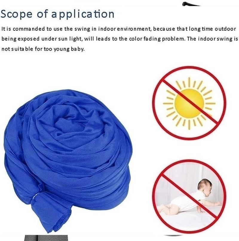 Sensory Swing for Kids with Special Needs Indoor Therapy Swing Breathable Hammock (Hardware Included) for Autism ADHD (Color : Purple, Size : 150X280Cm/59X110In) image number 4