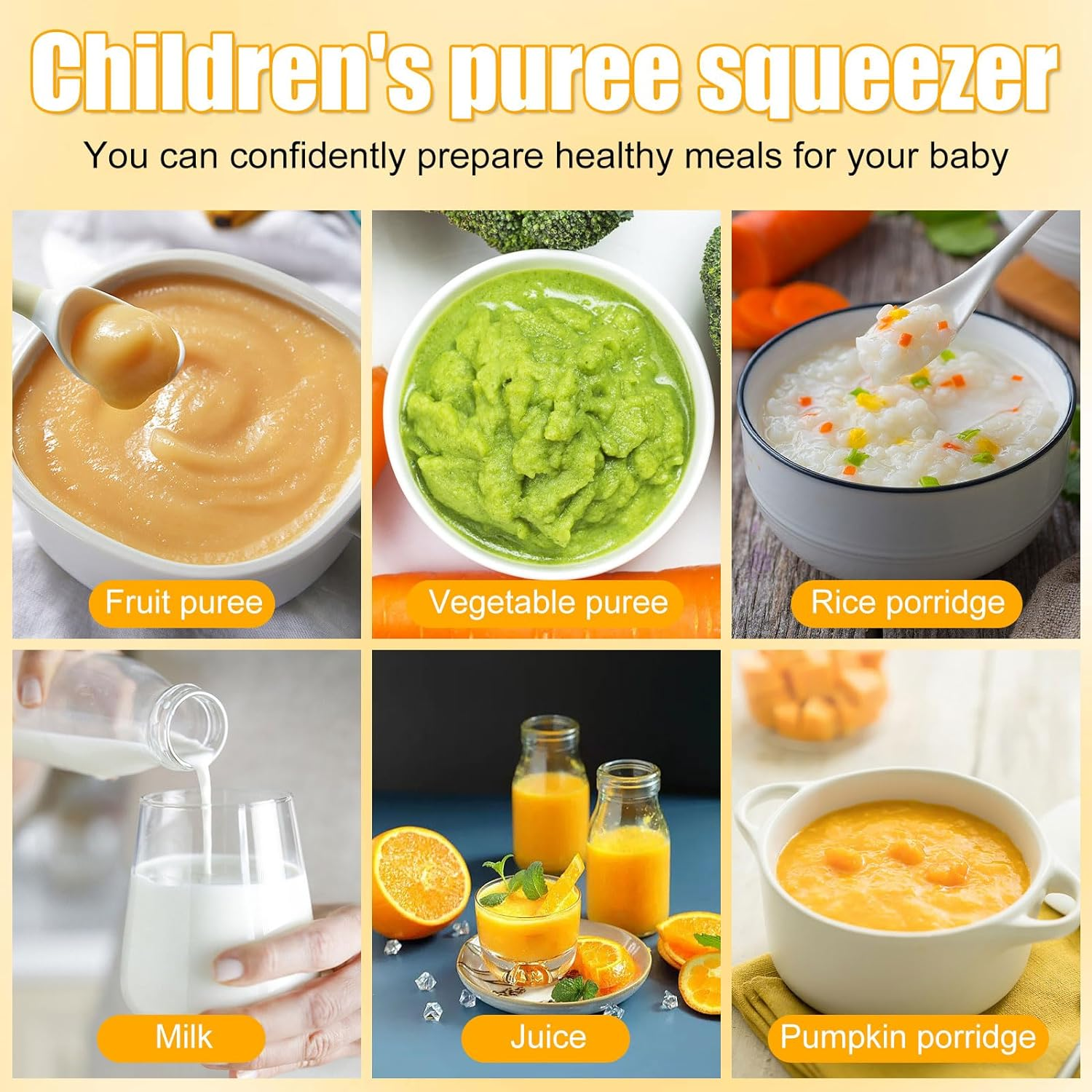 Squeeze Station,Reusable Pouch Filling Station Fresh Fruit Puree Squeezer for Baby, Baby Food Maker Squeeze Food Station with 10PCS Pouch, Squeeze Pouch Station Maker Dishwasher Safe for Food Homemade