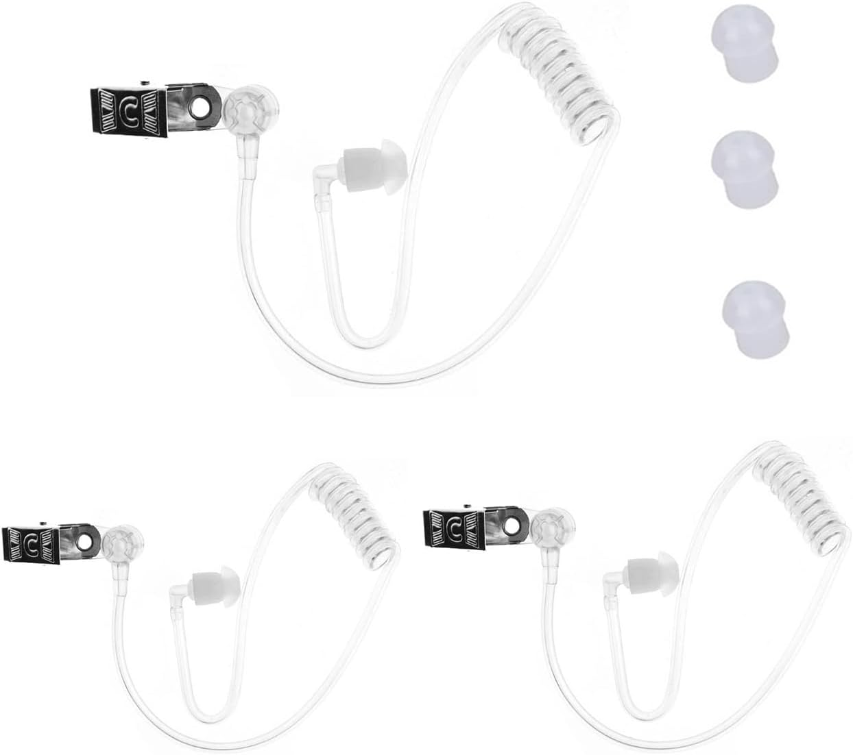 3PCS Replacement Acoustic Tube for 2-Way Radio Audio Headsets,Ear Piece Headset,Replacement Air Acoustic Tube/Transparent Coil Tube for Motorola Kenwood Walkie Cosplay Party image number 5