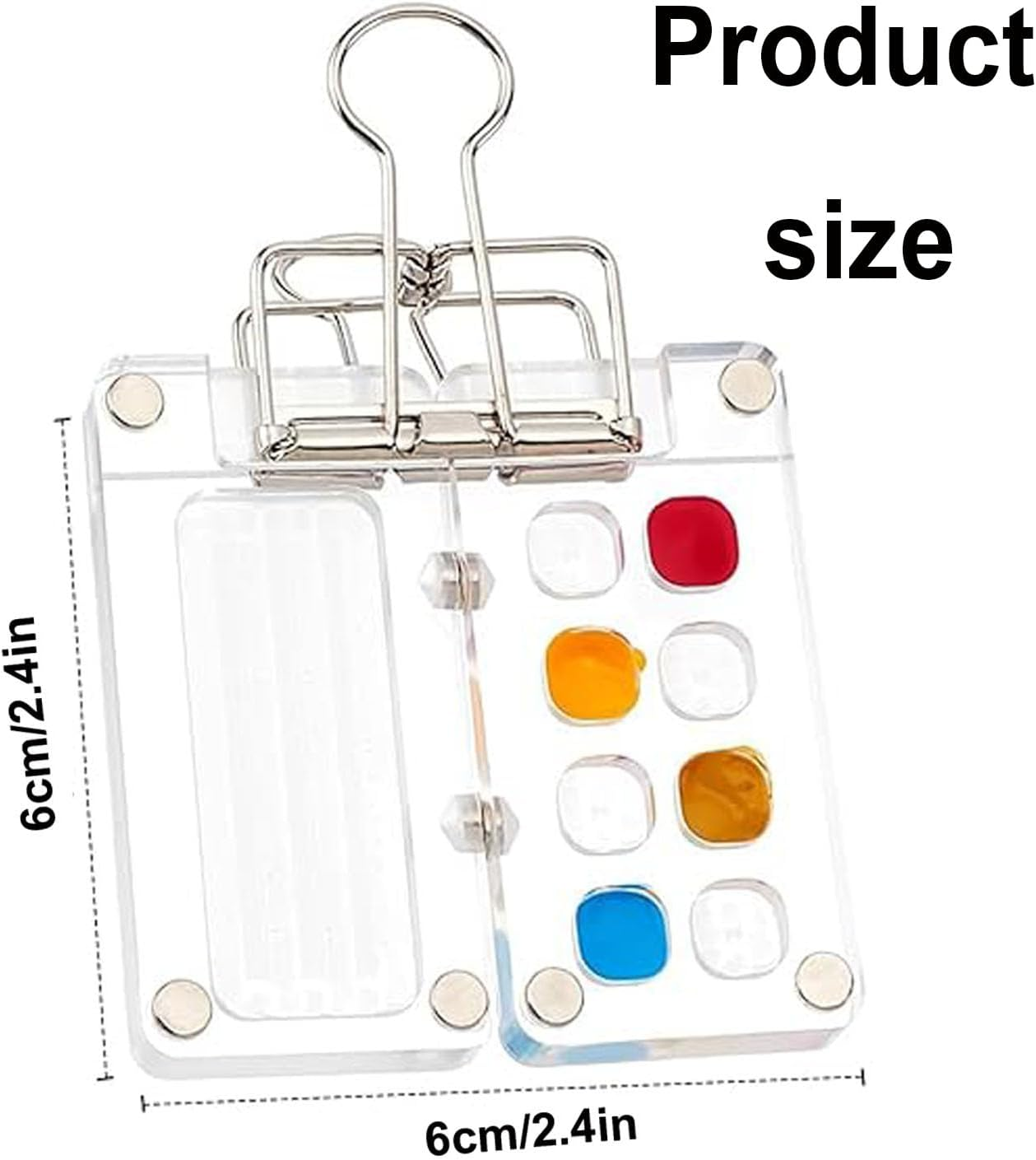 Artist Portable Watercolor Travel Kit, Travel Drawing Board, Mini Portable Watercolor Drawing Board Kit with Clip for Students (12 Color 8-Grid Set) image number 1