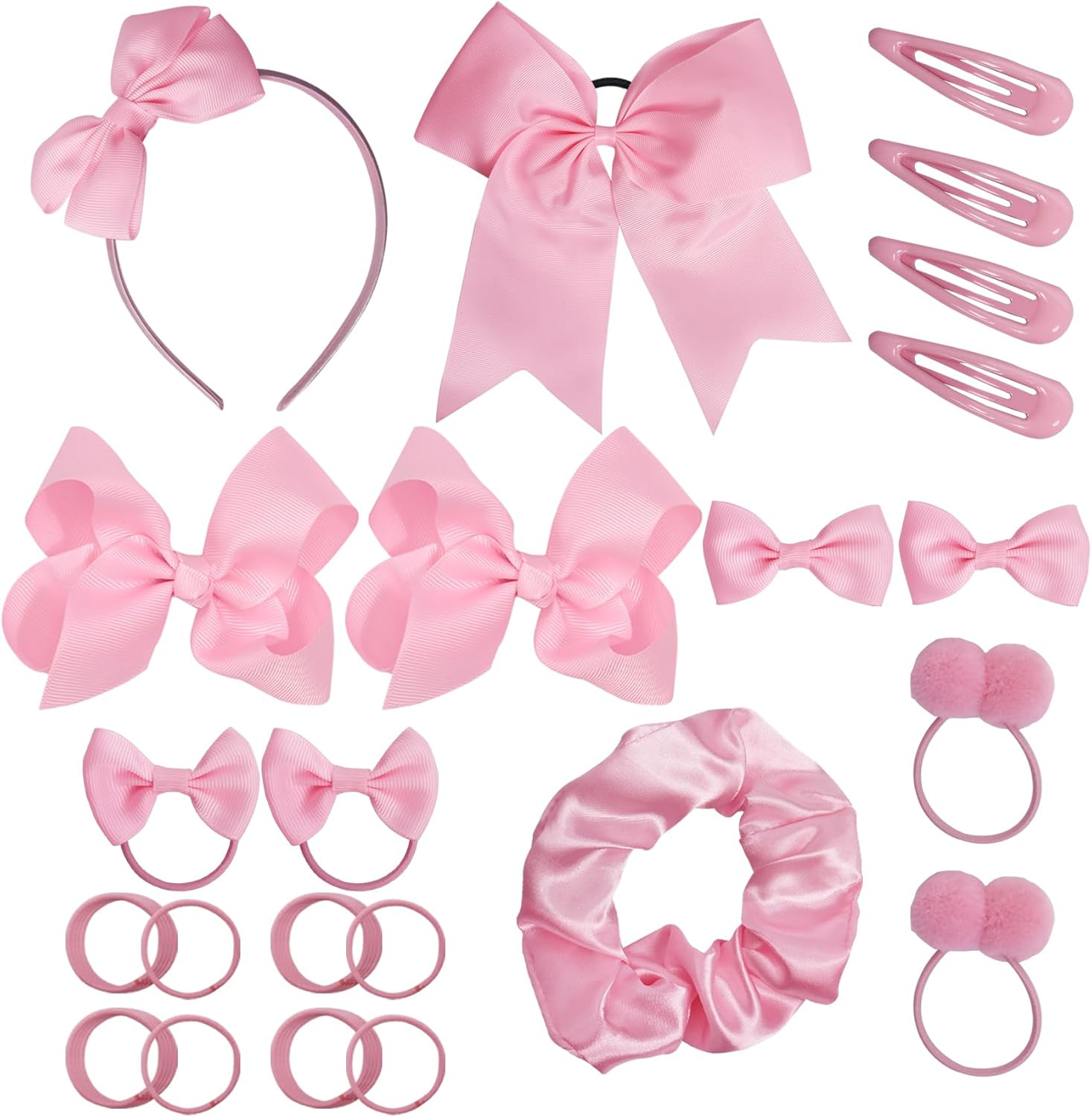 45Pcs Red School Girls Hair Accessories Kit Red Bow Headband Hair Clips Ponytail Holder Bow Hair Barrettes,Hair Accessories for Girl Birthday Gift