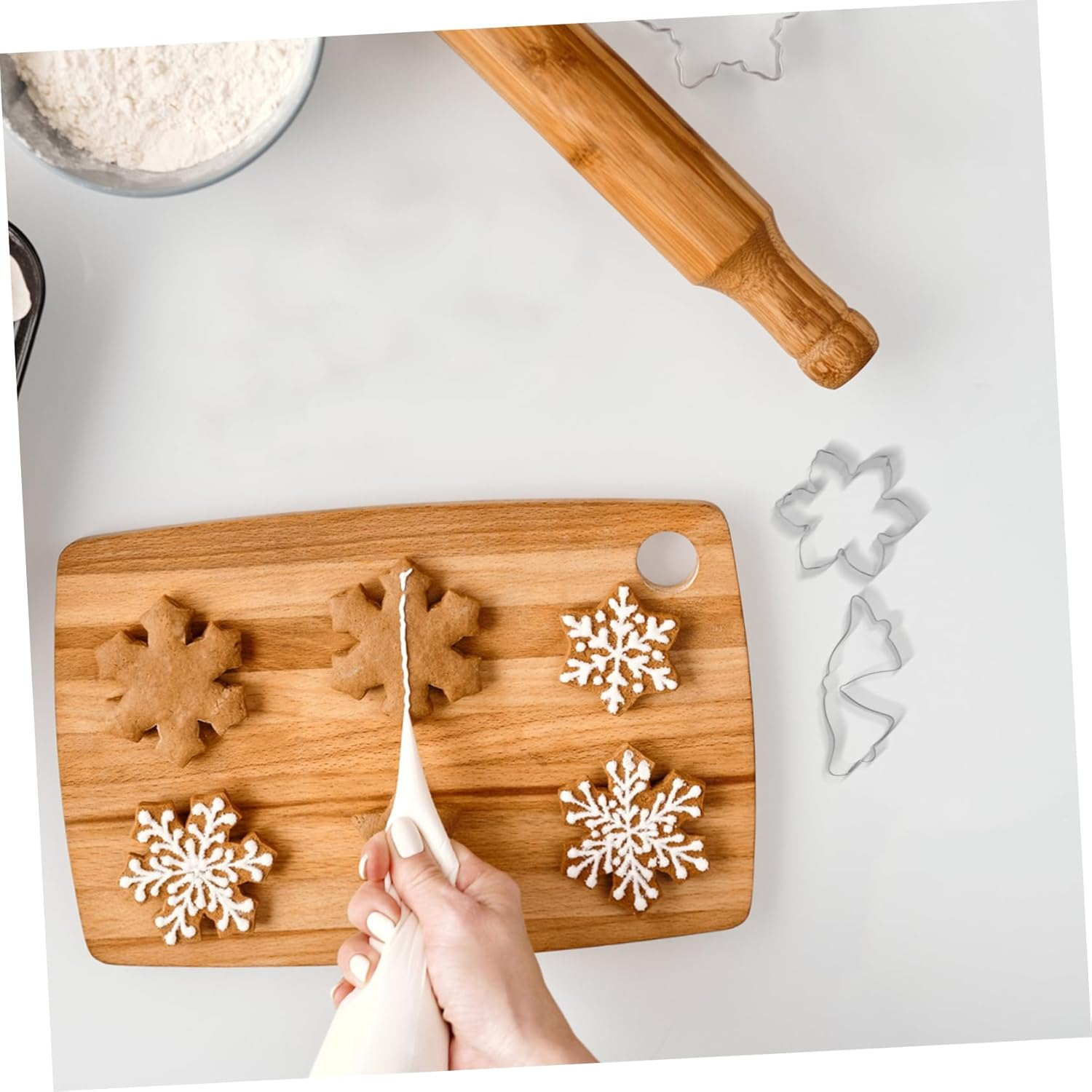 16Pc Stainless Steel Cookie Cutters Set round Circle Biscuit Cutter Molds for Christmas Fondant Cakes Baking Tools image number 4