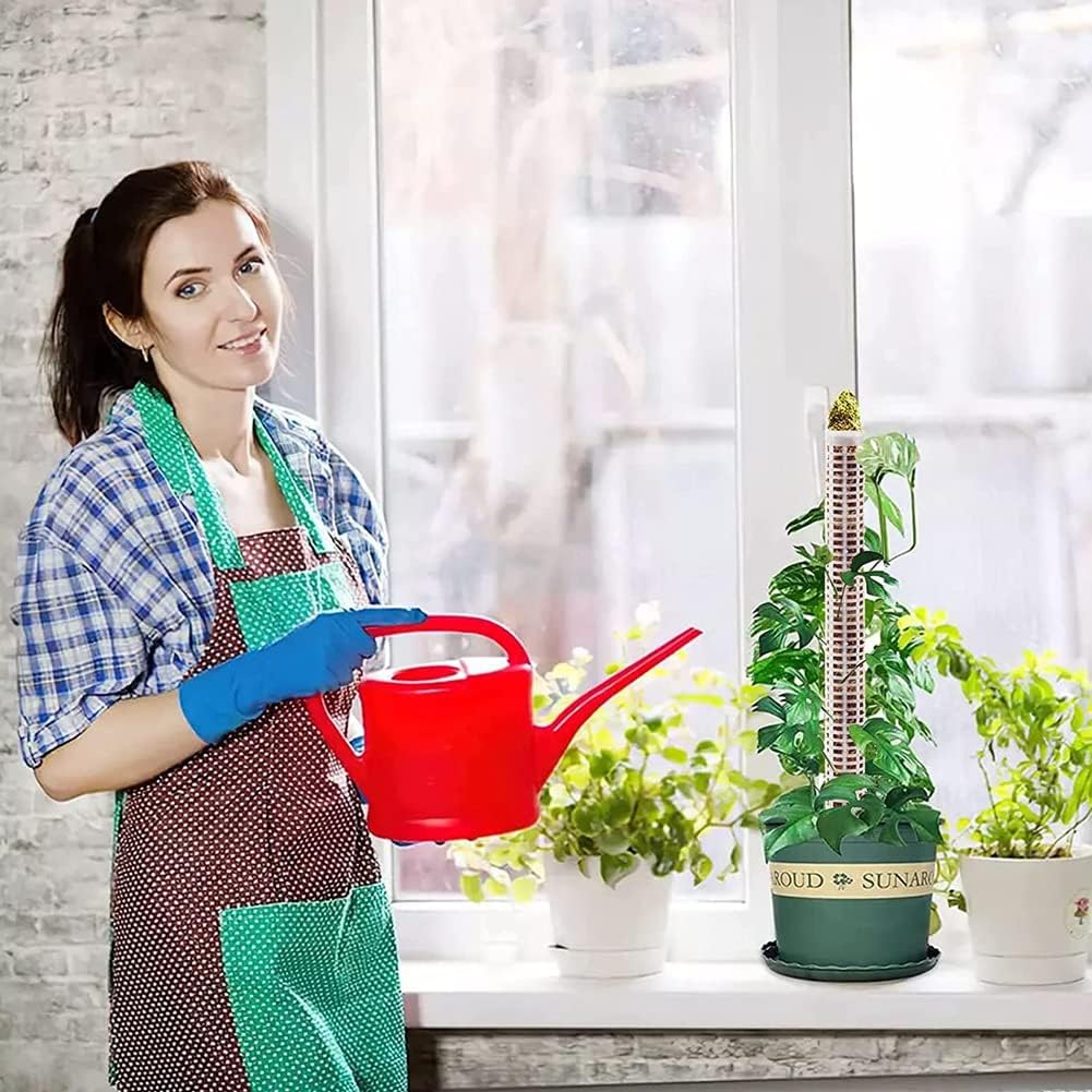 Qeunrtiy 6Pcs Plastic Moss Pole 15 Inch Transparent Moss Mesh Pole Small Moss Pole Stake for Plants Monstera Potted Plants image number 4