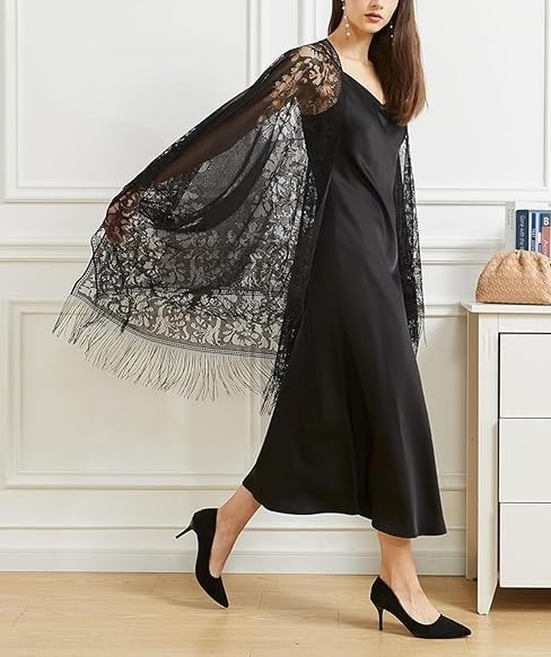 Lace Shawls and Wraps for Women 1920S Cape for Evening Wedding Costume Party