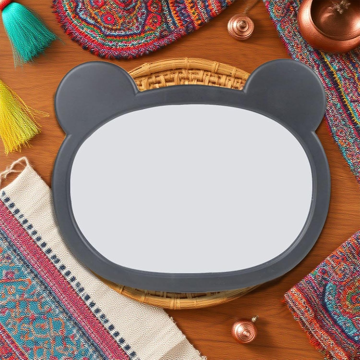 Car Seat Mirror 360 Degree Rotation - Rear Facing Mirror for Baby in Car - with Cartoon Frame Safety Shatterproof Rearview for Observation Travel Registry Stroller Daily Road Trips image number 6