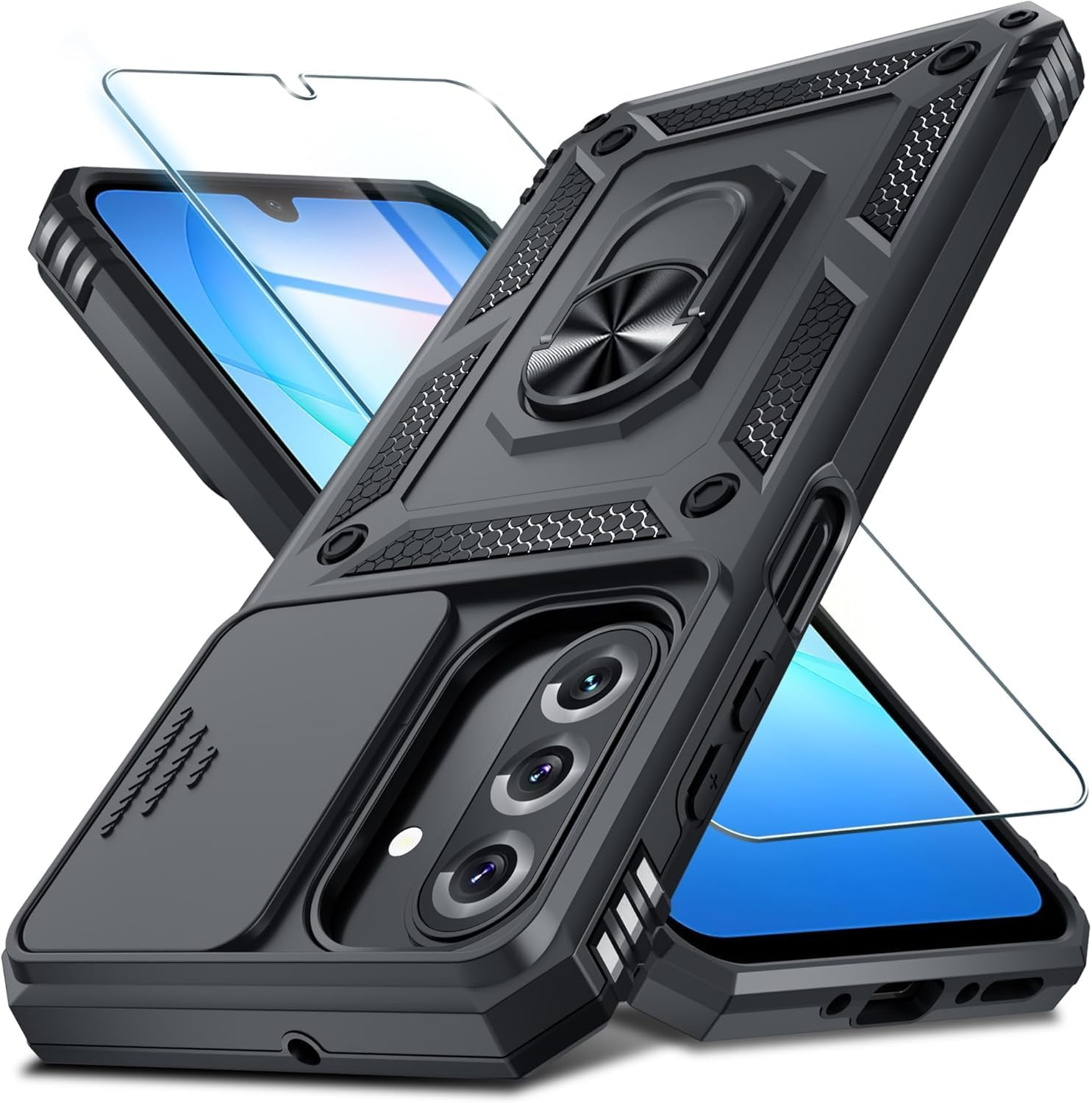 TR4U the Resource for You 2 in 1 Ring Kickstand Armor Case with 1-Pack Screen Protector Compatible with Samsung Galaxy A17 [Shockproof][Military Grade Protection] Protective Case for A17 (2025) image number 5