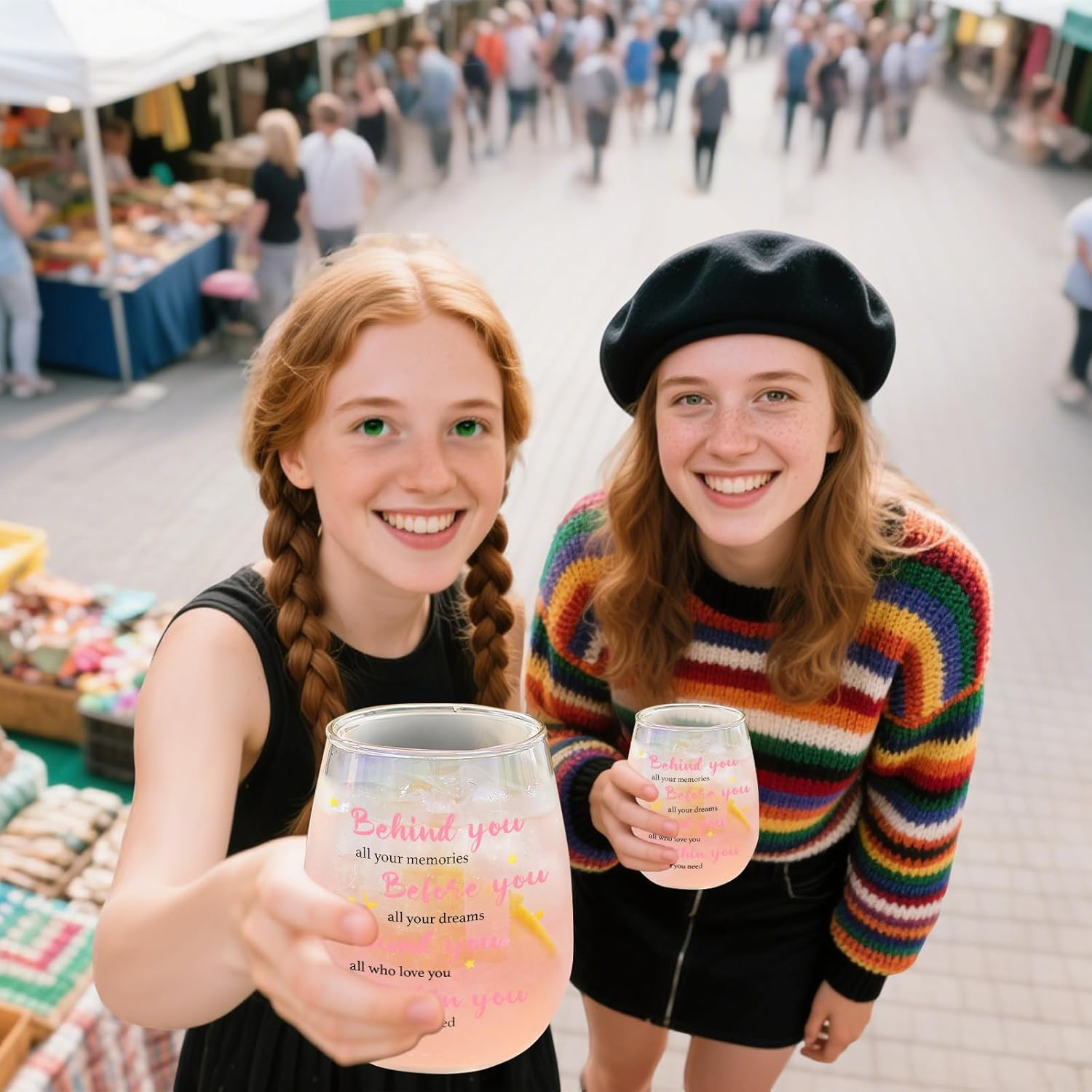 Graduation Gifts for Women Her Friend Glasses Drinking Good Luck New Beginnings Congratulations Gift Glass Cups Graduation Party Decorations Presents Cute Mugs Christmas Birthday Gifts for Daughter image number 5