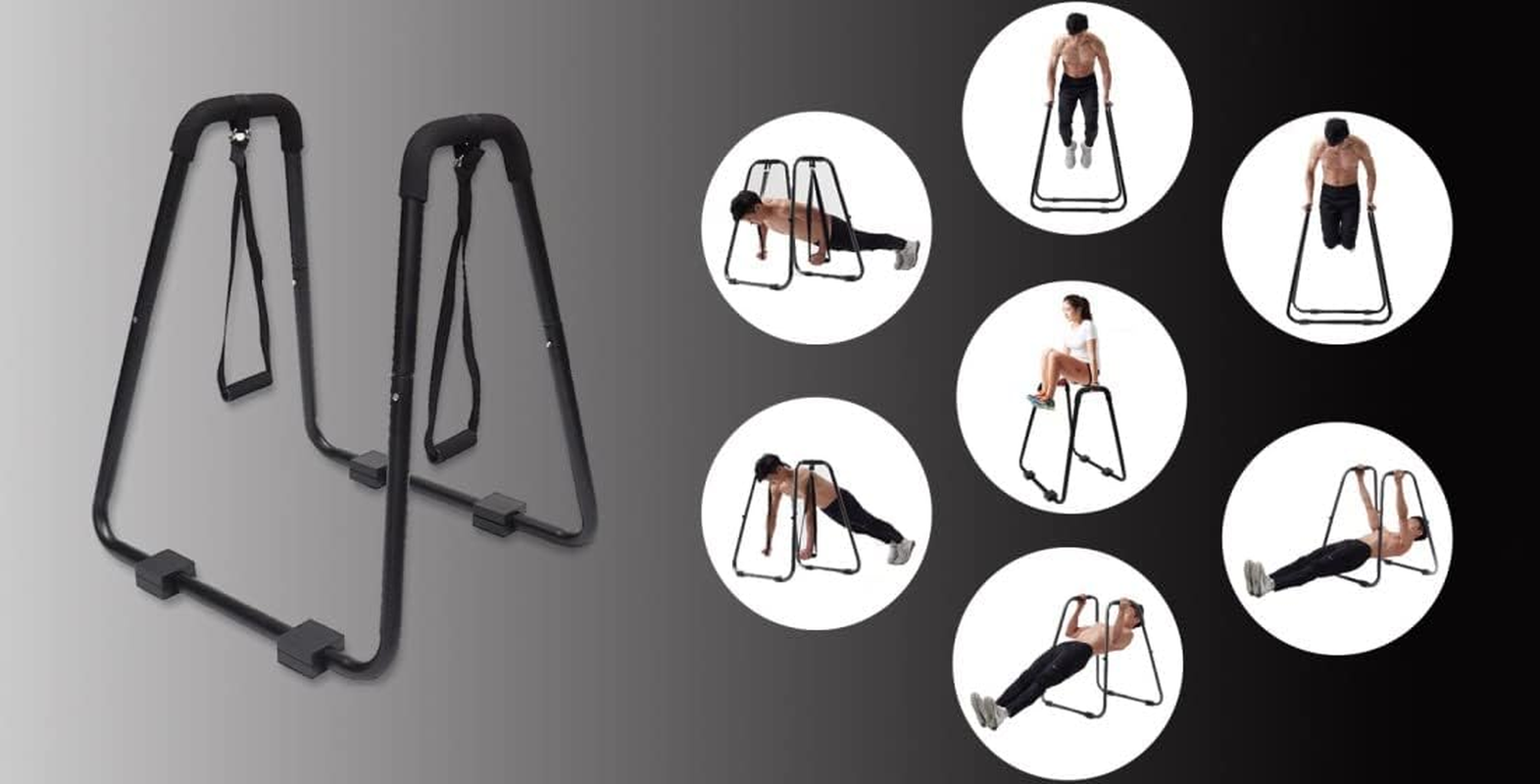 Parallel Bars - Dip Station & Chin-Up Bar & Pull-Up Bar & Push up Bar - One-Piece - Balance and Strength Training image number 3