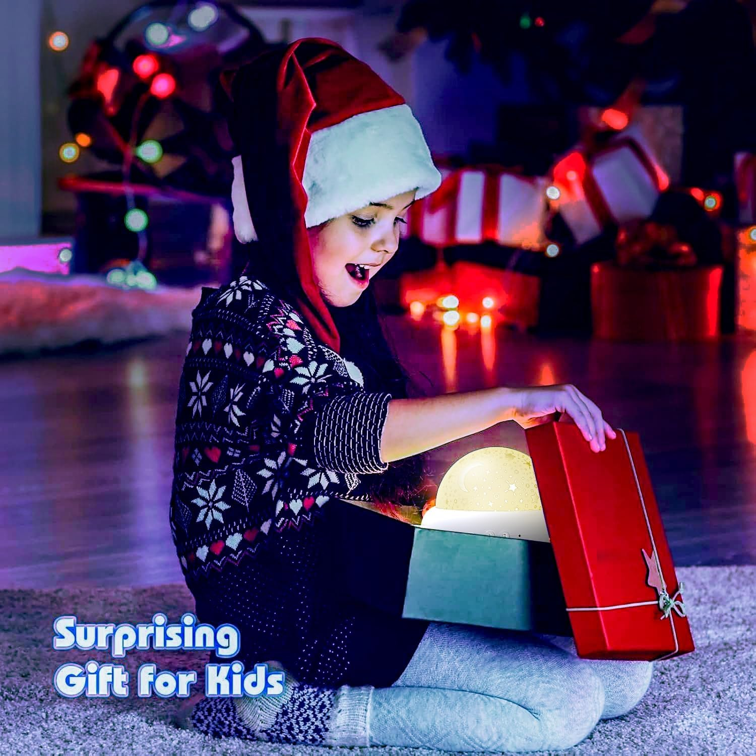 Star Projector Night Light for Kids Bedroom, Ceiling, Kids Projector with 8 Films for 360&deg; Rotating, Sleep Lamp with Warm Glow, Gifts for Kids Bedroom, Birthday & Christmas, Nursery, Room Decor image number 2