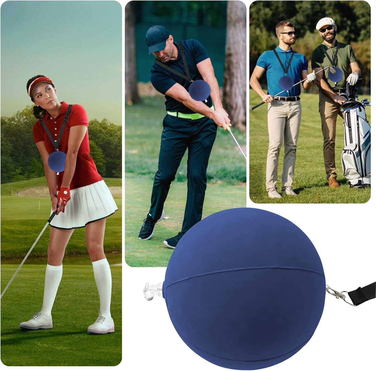 Smart Ball Golf Swing Training Aid Posture Correction Inflatable Tour Striker, 1Pc Golf Training Aid Golf Smart Ball Swing Training Aid,Golf Smart Ball Swing Training Aid Inflatable for Training,Blue image number 2