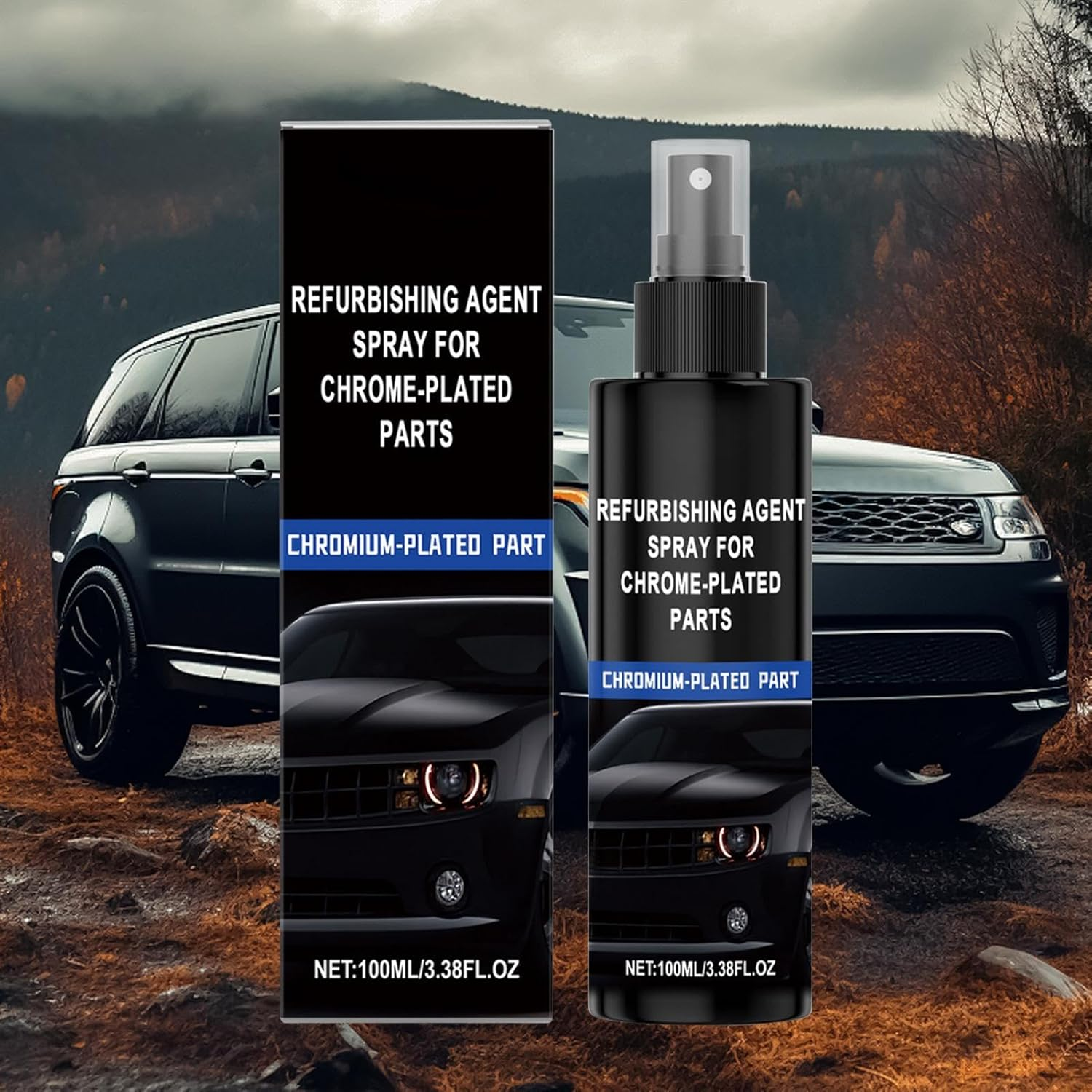 Chrome Refurbishing Agent Spray - Vehicle Chrome Parts Refurbishing Agent Spray,100Ml Automotive Maintenance Liquid for Renovation Home Fence Door Handle Garage image number 2