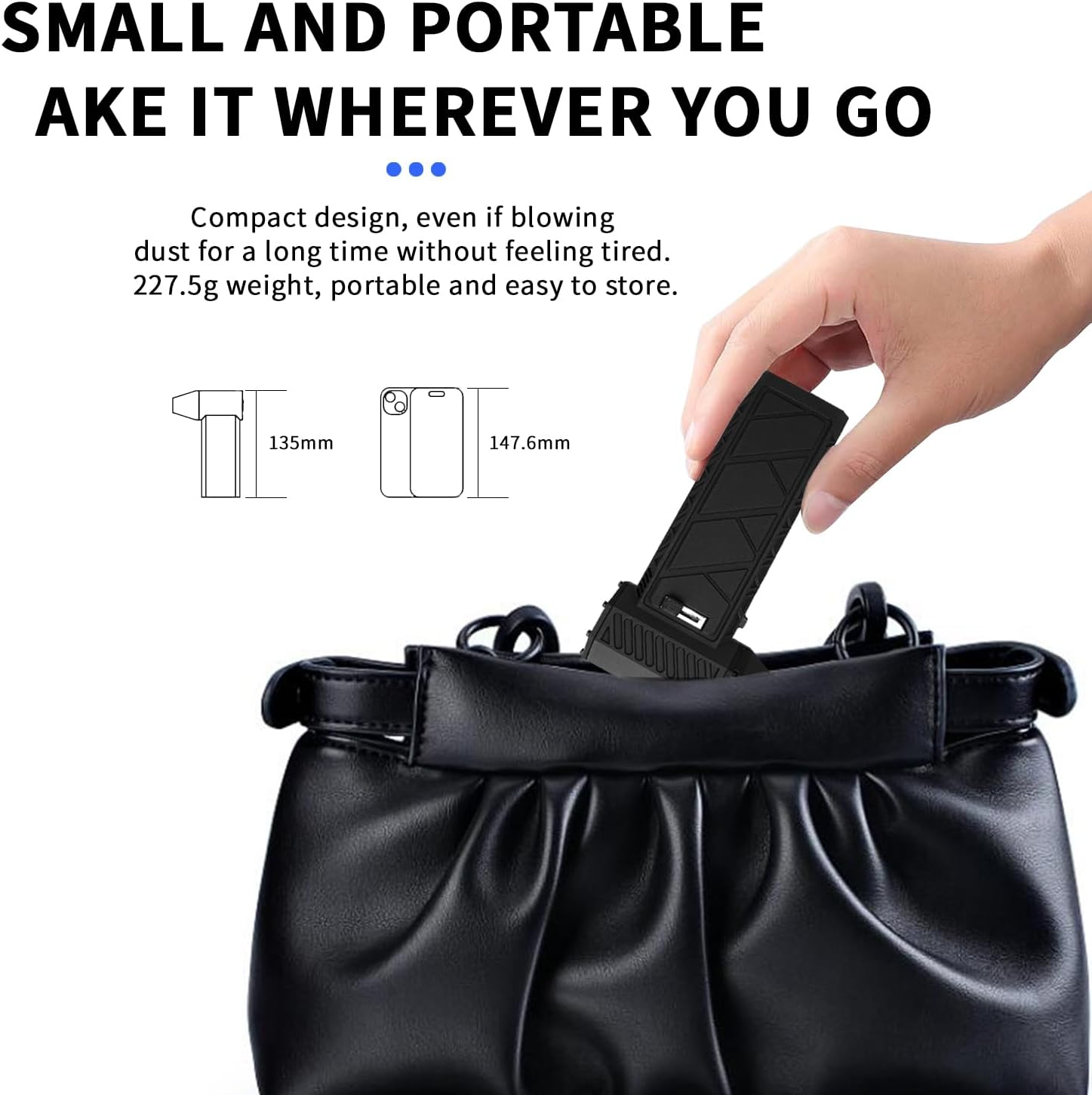 QUMOX Powerful Electric Air Duster - High-Speed 170000RPM, Adjustable Air Flow Levels, Replace Compressed Air Can Rechargeable Air Blower for Cleaning Computer Keyboards, Outdoor Use, Cars, and Home image number 2