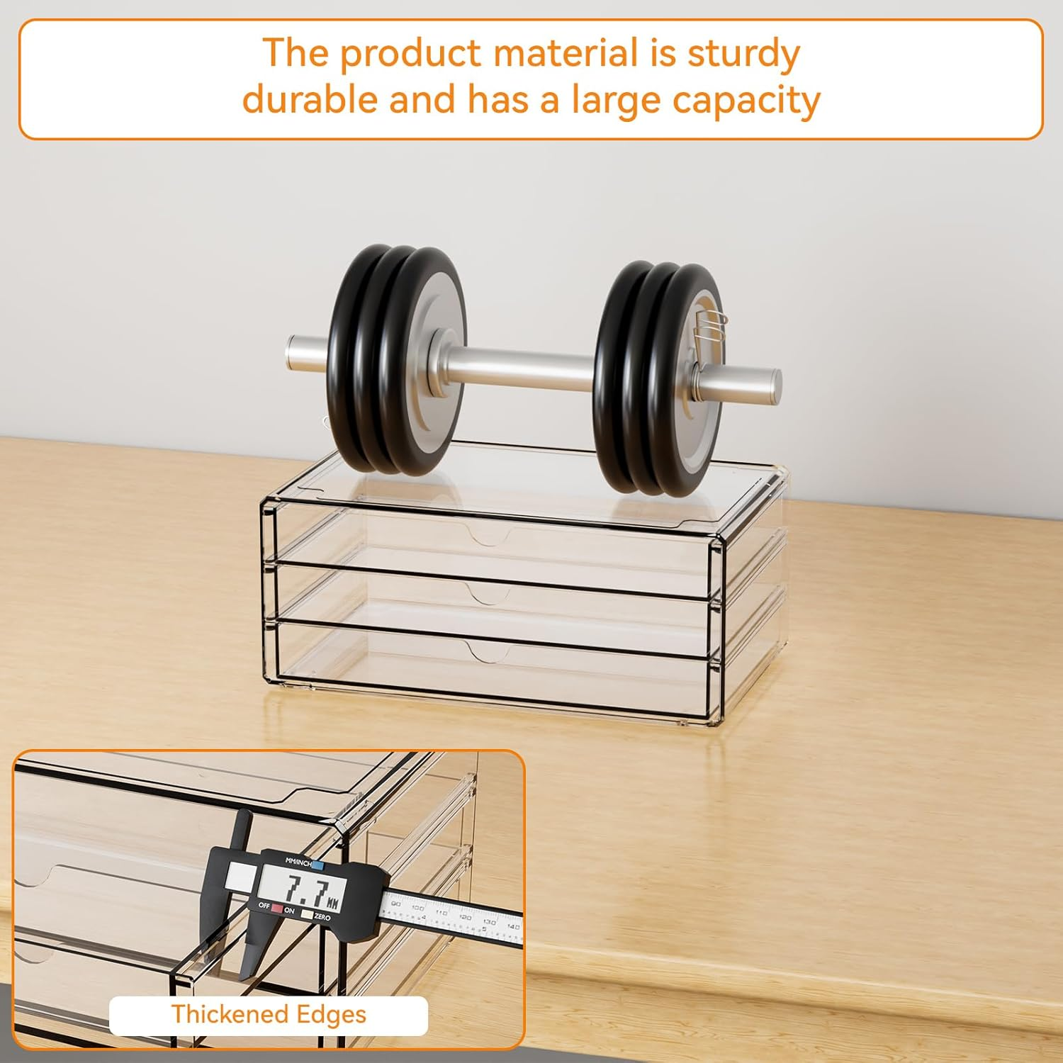 Yieach 11.1 Inch Long Clear Drawer Organizers Stackable,3 Pack Small Acrylic Drawers,School,Office Supplies Organizer and Storage Bins for Stationery,Marker,Pen,Pencil,Craft Desktop Storage Drawers image number 4