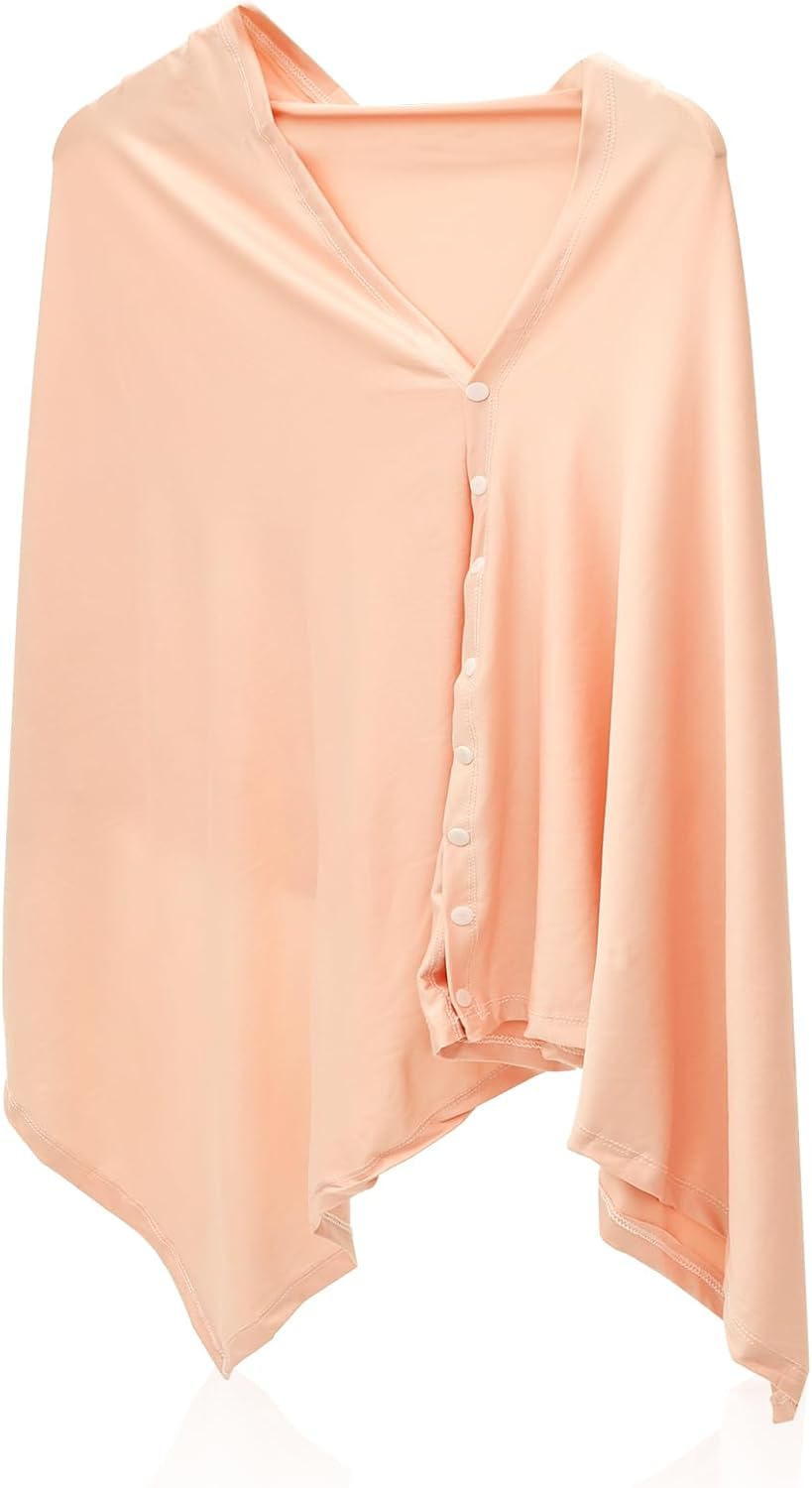 Nursing Cover for Breastfeeding, Solid Color Feeding Shawl Nursing Privacy Poncho for Home Travel Multipurpose Breathable Baby Car Seat Canopy for Women Baby image number 1