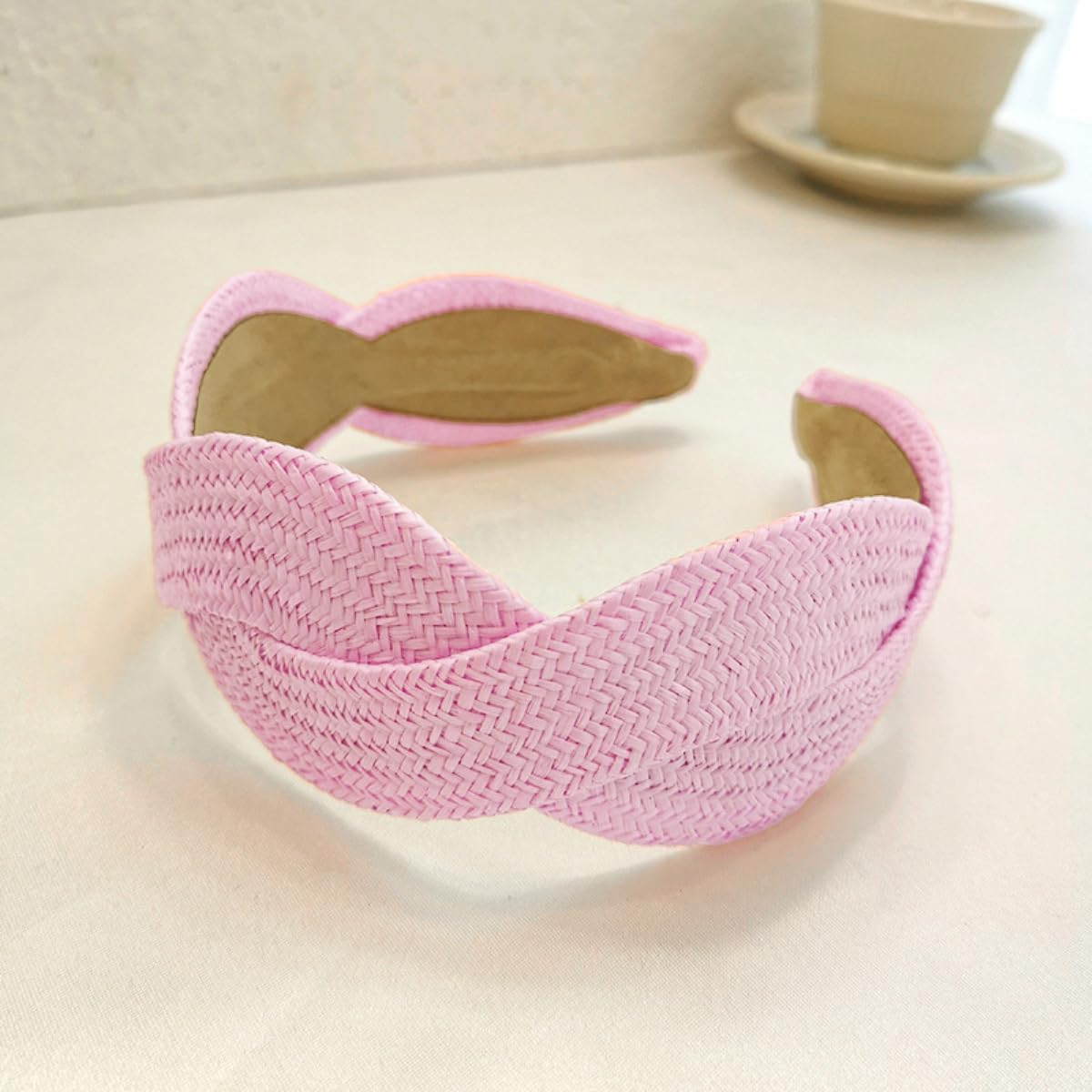 Whakano Hair Bands for Women, Wide Fashion Headband, Boho Headband, Wide Headband, Straw Hair Band for Women and Girls, Wedding, Birthday, Party, Holiday, Yoga, Royal Blue image number 5