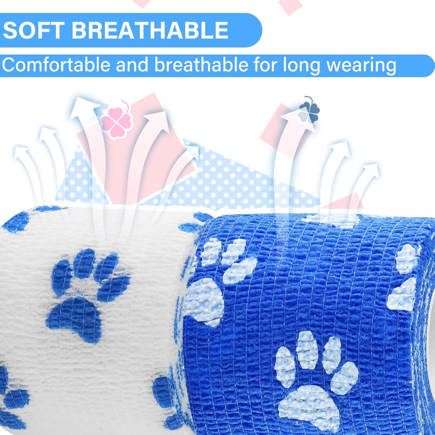 BOROLA Self Adhering Bandage Wrap Self Adherent Wrap Dogs Hoeses Pet Animals for Wrist Healing Ankle Sprain and Swelling(6 Pcs Multi-Color) image number 1