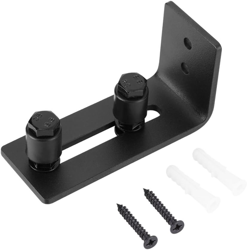 Carbon Steel Sliding Barn Door Bottom Floor Guide Hardware Strong and for Smooth Sliding Black