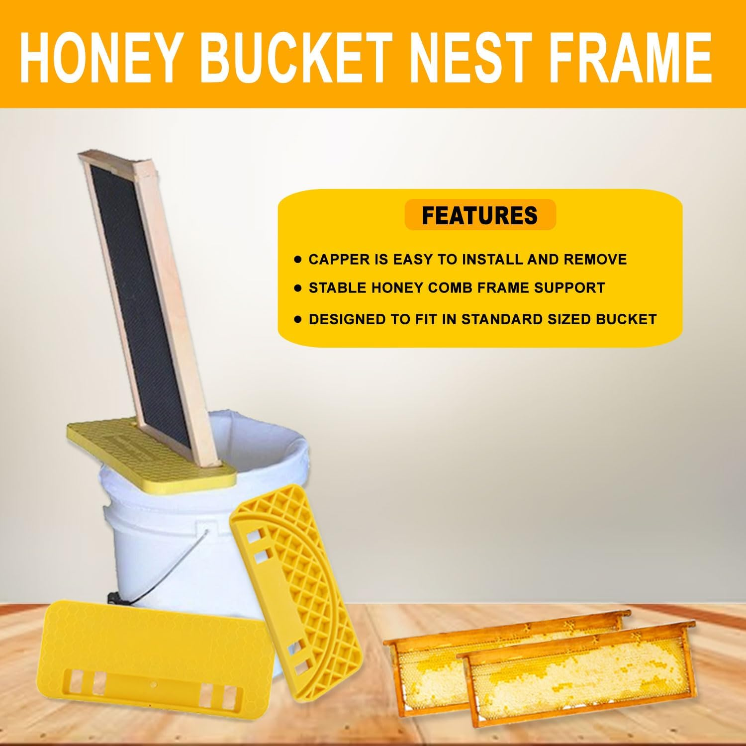 OZBEE Efficient Uncapping Bench with Honey Comb Frame Support for Beekeeping Plastic Honey Comb Capper Honey Tank Cut Lifter Support Plate &ndash; without Bucket image number 3