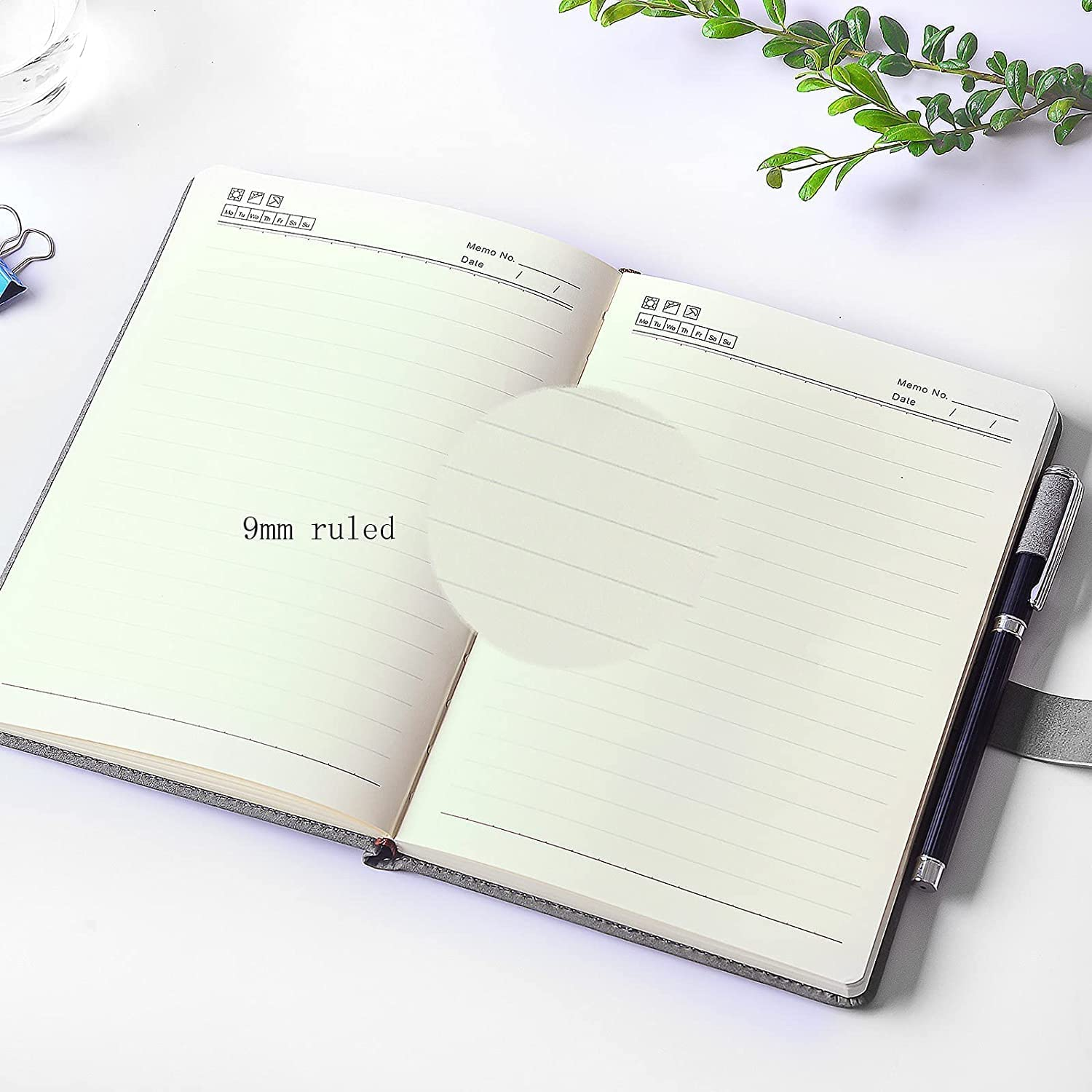 TAKA PRYOR Lined Journal Notebook for Women Men,200 Pages A5 Hardcover Faux Leather Journals for Writing,Travel,Business,Work & School,College Ruled Notebooks for Note Taking, Diary Notepad 5.7"&times;8.3"(Dark Blue) image number 3