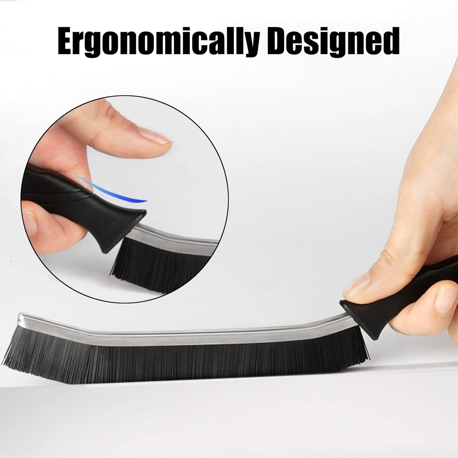 Cleaning Brush - Hard Bristle Crevice Cleaning Brush, Multipurpose Gap Scrub Brush for Home Kitchen Bathroom Window and Car, Household Cleaning Tool, 4 Pack Black image number 1