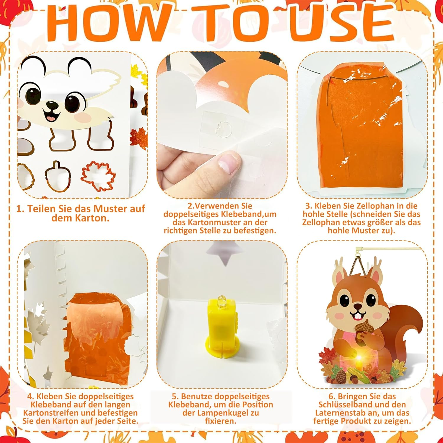 Sunshine Smile Children'S Lantern Craft Set, Saint Martin Lanterns with LED, Autumn Lanterns for DIY Crafts for Decoration, DIY Creative Set Gift Boys Girls Saint Martin image number 6