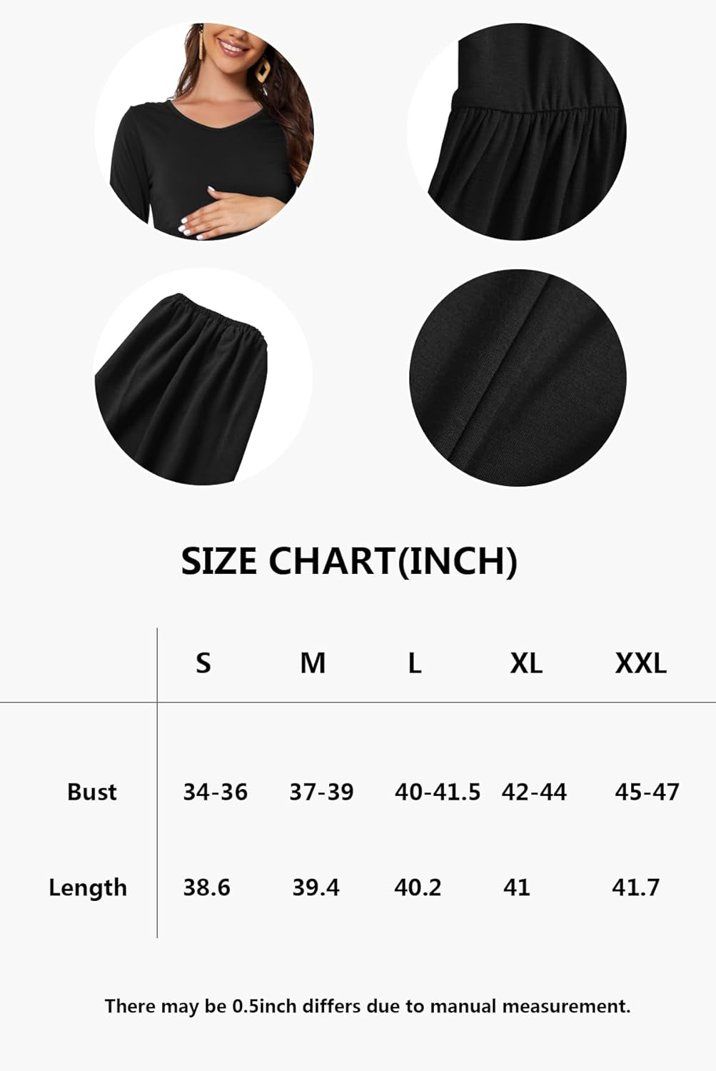 Smallshow Women'S Maternity Dress Ruffle Long Sleeve Pregnancy Clothes image number 5