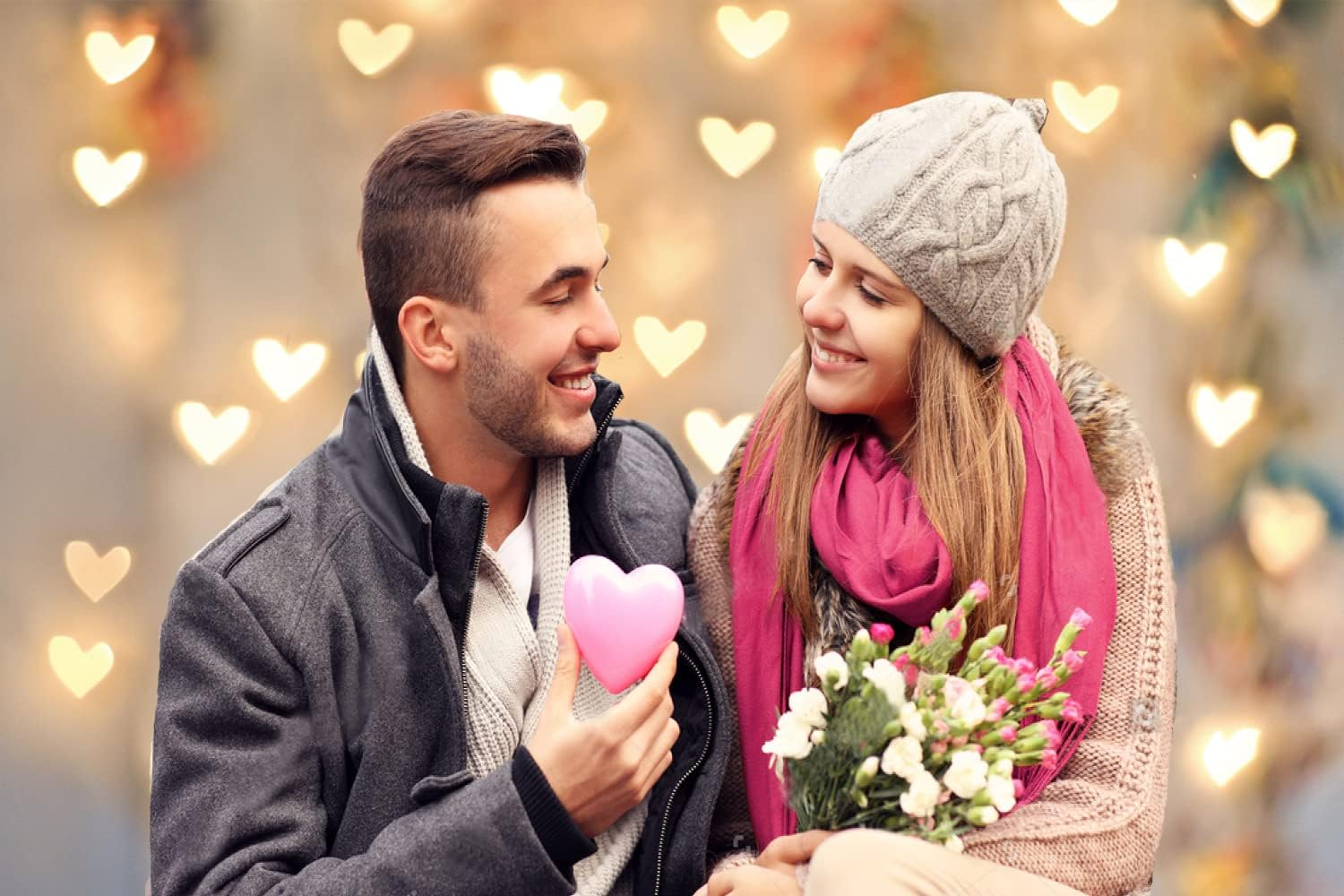 CYLYH 7X5Ft Valentine'S Day Backdrop Love Heart Bridal Shower Birthday Wedding Party Love Heart Wall Decor Banner Kid Newborn Baby Birthday Party Decor Banner D520 &hellip; image number 2