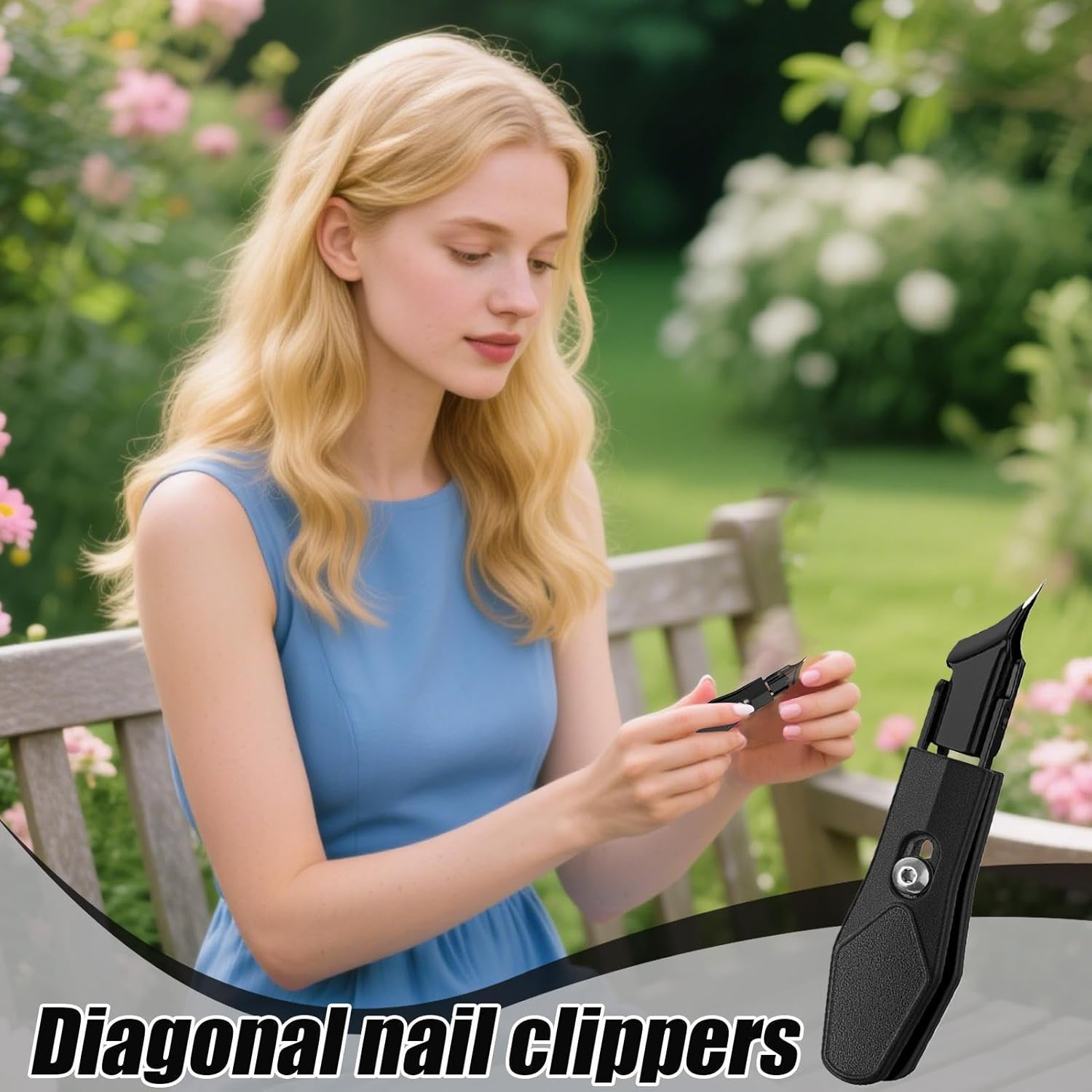 Slanted Nail Clippers,Side Nail Clippers - Professional Precision Cutter Trimmer Tools for Seniors Grooming Foot Manicure Pedicure Travel image number 3