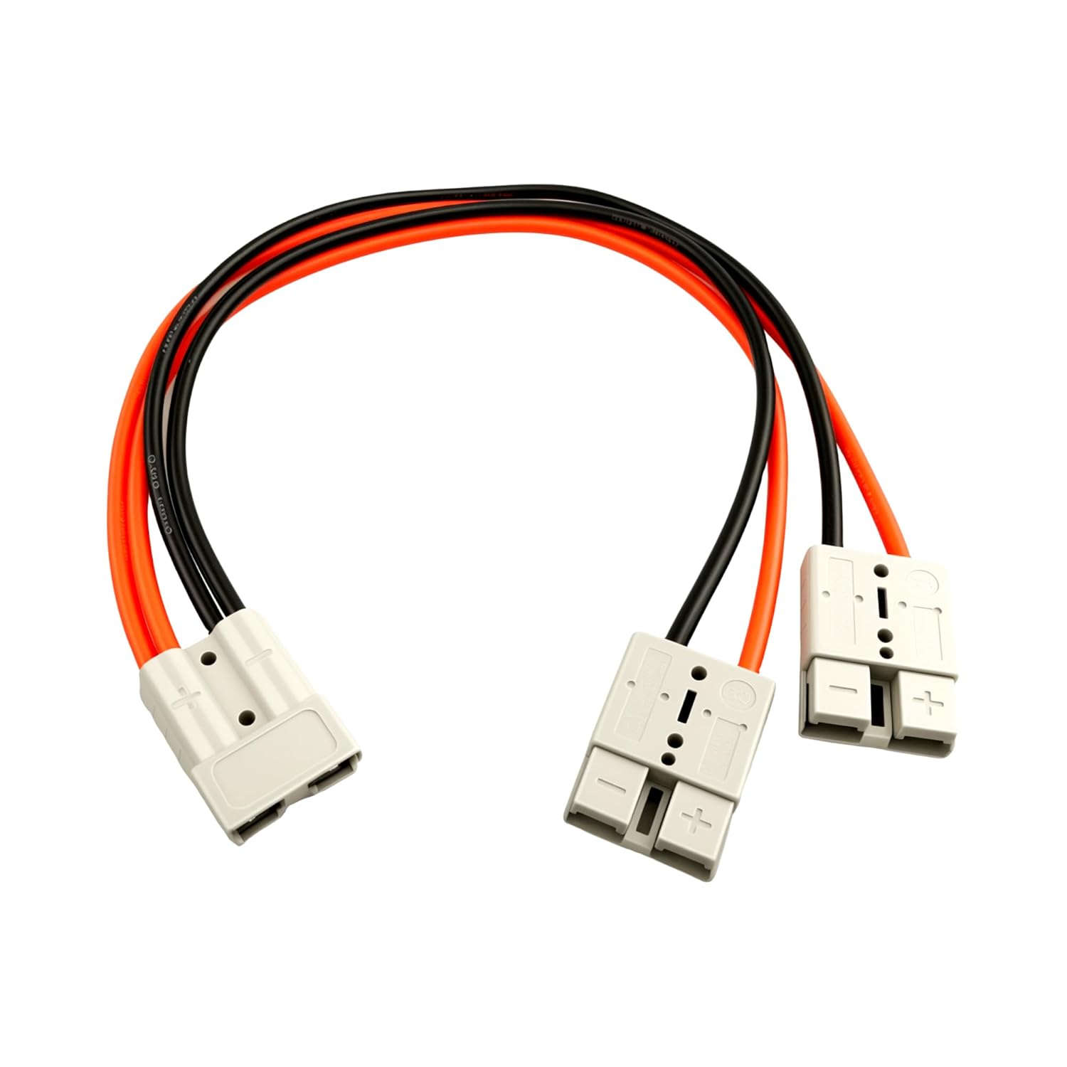 50A 600V 10AWG Anderson Connector 1 to 2 Plug,50 CM Double Y Extension Adapter, Qucik Connect Wire and Waterproof Connectors for Golf Carts, Forklifts, and Electric Vehicles image number 2