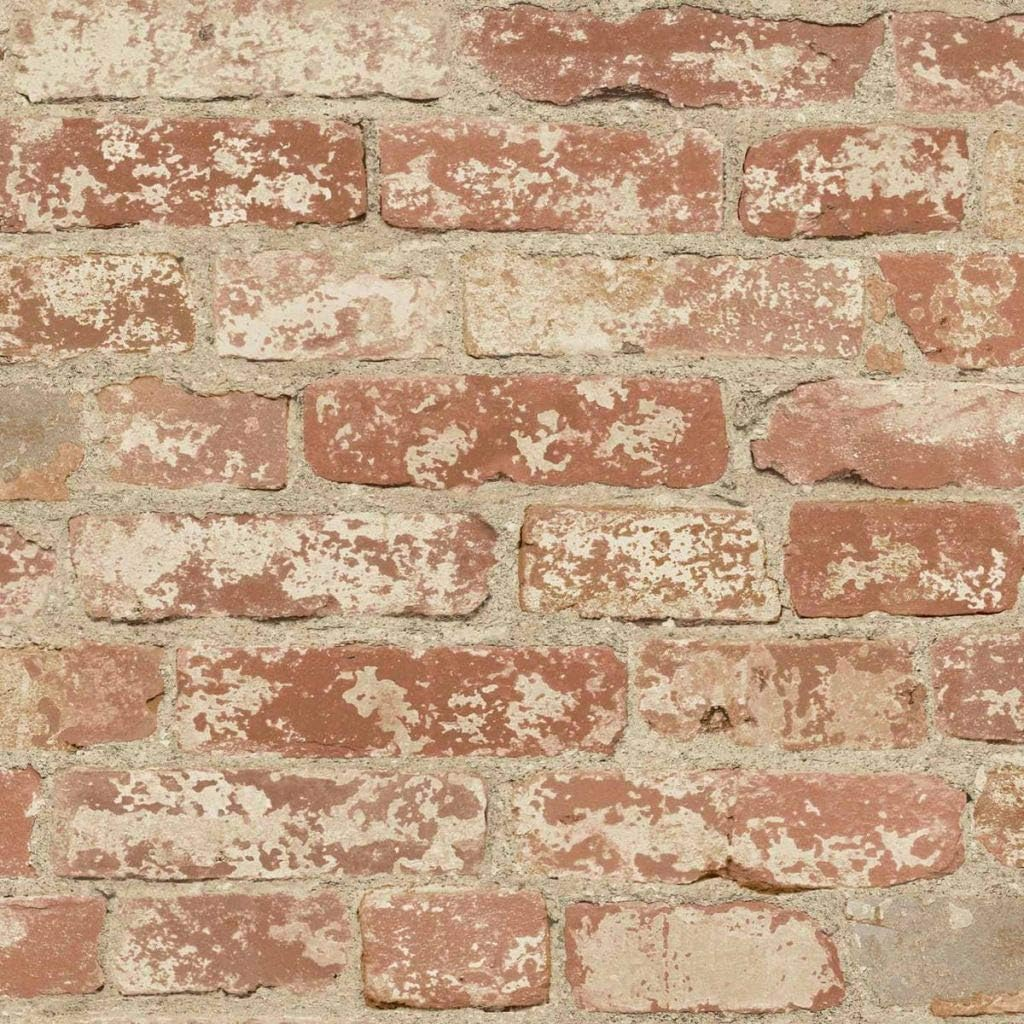 Roommates Stuccoed Brick Peel and Stick Wallpaper, Red image number 5