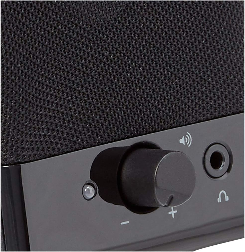 Amazon Basics Usb-Powered Computer Speakers for Desktop or Laptop PC with Volume Control, Plug-N-Play, Black image number 2