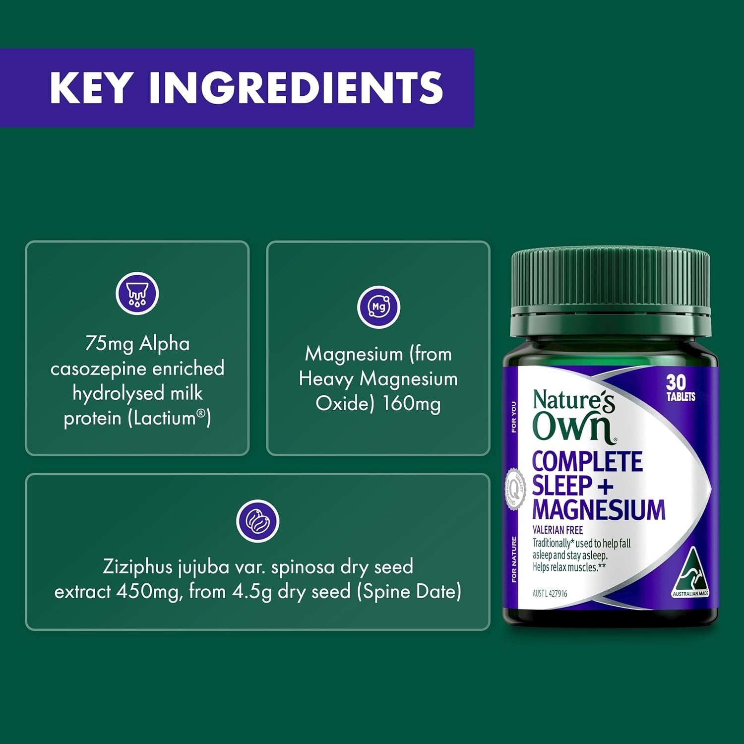 Nature'S Own Complete Sleep plus Magnesium 30 Tablets image number 3