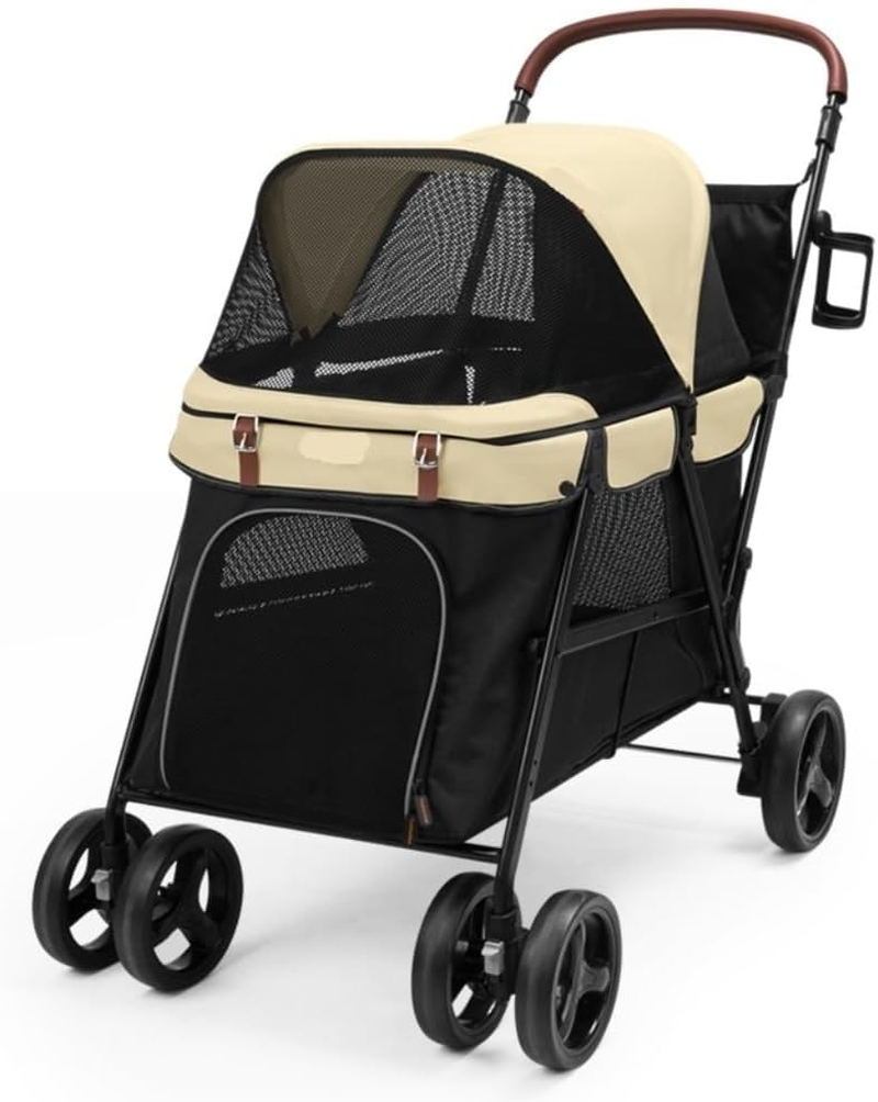 Pet Stroller Dog Stroller Cat Stroller Folding Travel Pet Stroller Dog Stroller Cat Carriage Pet Stroller for Small Medium Sized Dog Pram Dog Cat(Color:C)