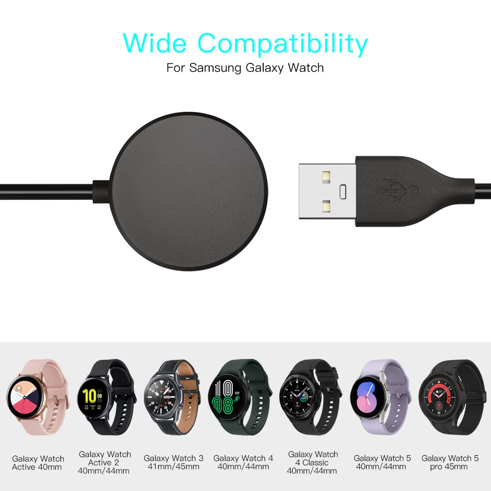 Compatible with Samsung Galaxy Watch Charger Cable (2 Pack) image number 5