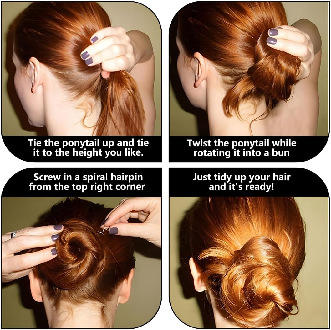 BEPSYOM Pack of 20 Spiral Hair Clips Hair Accessories for Hair Styling Suitable for Various Hairstyles Black and Brown image number 1