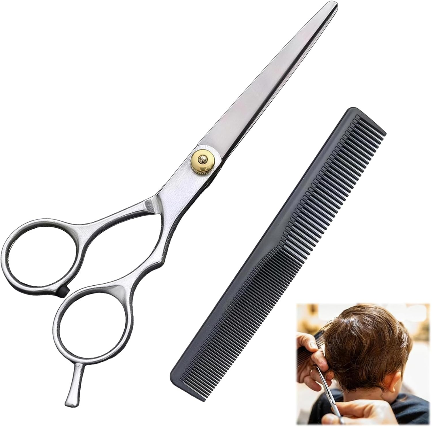 High-Quality 6.7-Inch Professional Hair Cutting Scissors/Shears, Durable 4CR Stainless Steel Hairdressing Shears with Fine Adjustment Screw &ndash; Suitable for Home Use, Salons, and Barbers for All Ages image number 4