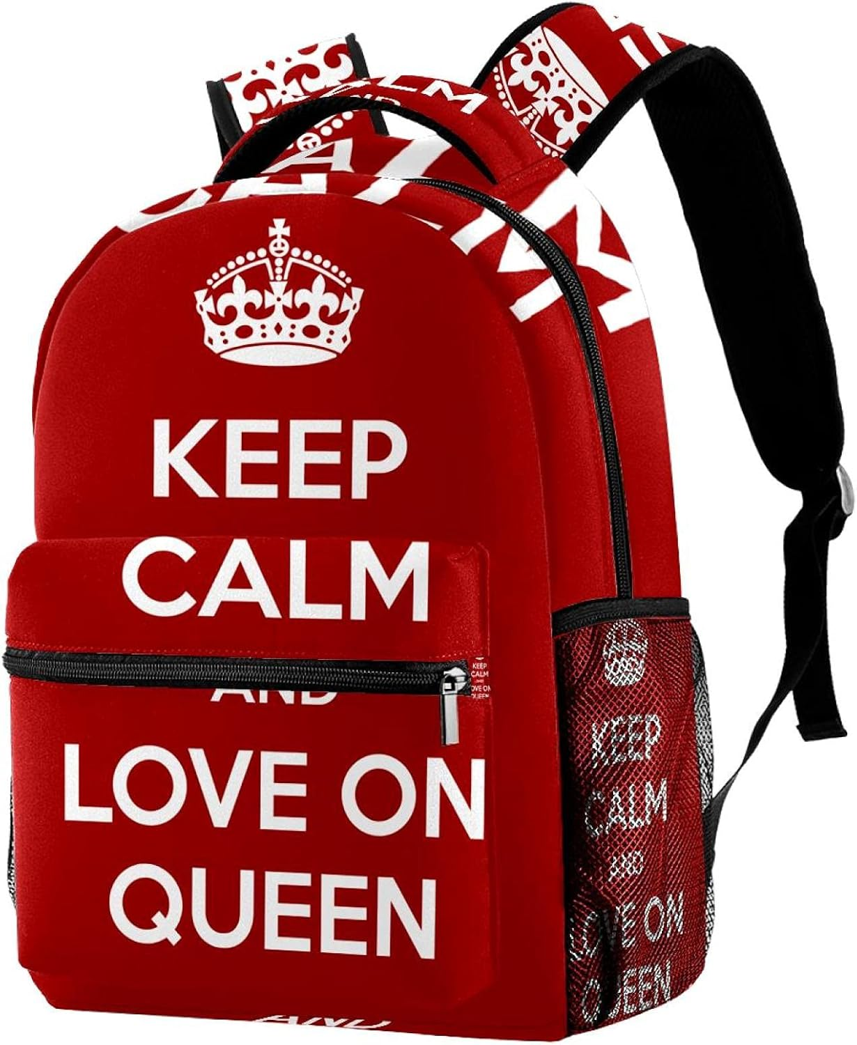 Red White Motivation the Love on Queen Backpack Students Shoulder Bags Travel Bag College School Tote Backpacks image number 5