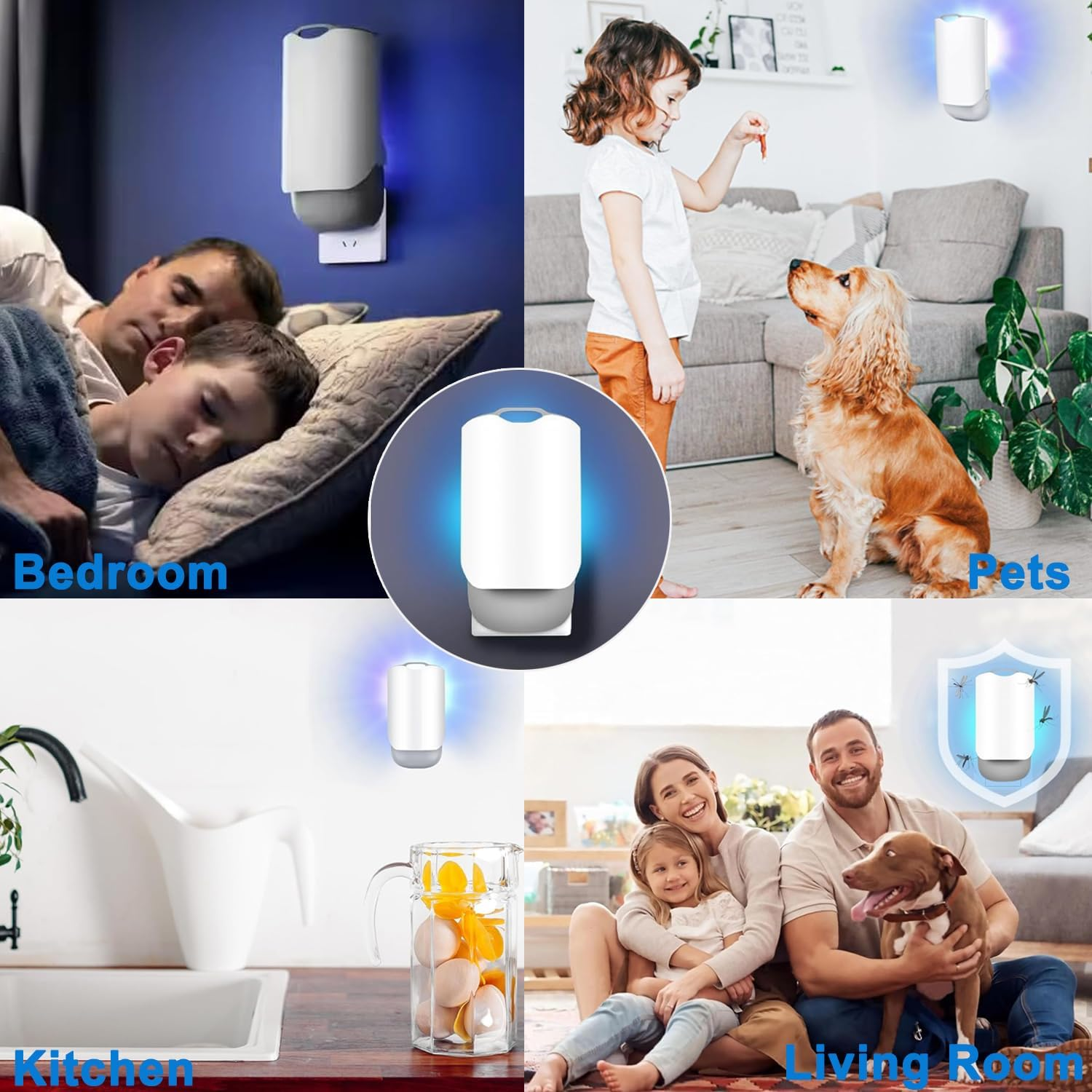 Wakouter 2 Pack Flying Insect Trap, Plug in Fly Trap, Bug Zapper with Night Light UV Attractant Catcher for Flies, Fruit Flies, Gnat & Other Flying Insects,2 Device + 10 Sticky Trap Boards (Grey-2Pcs) - Grey-1Pcs image number 2