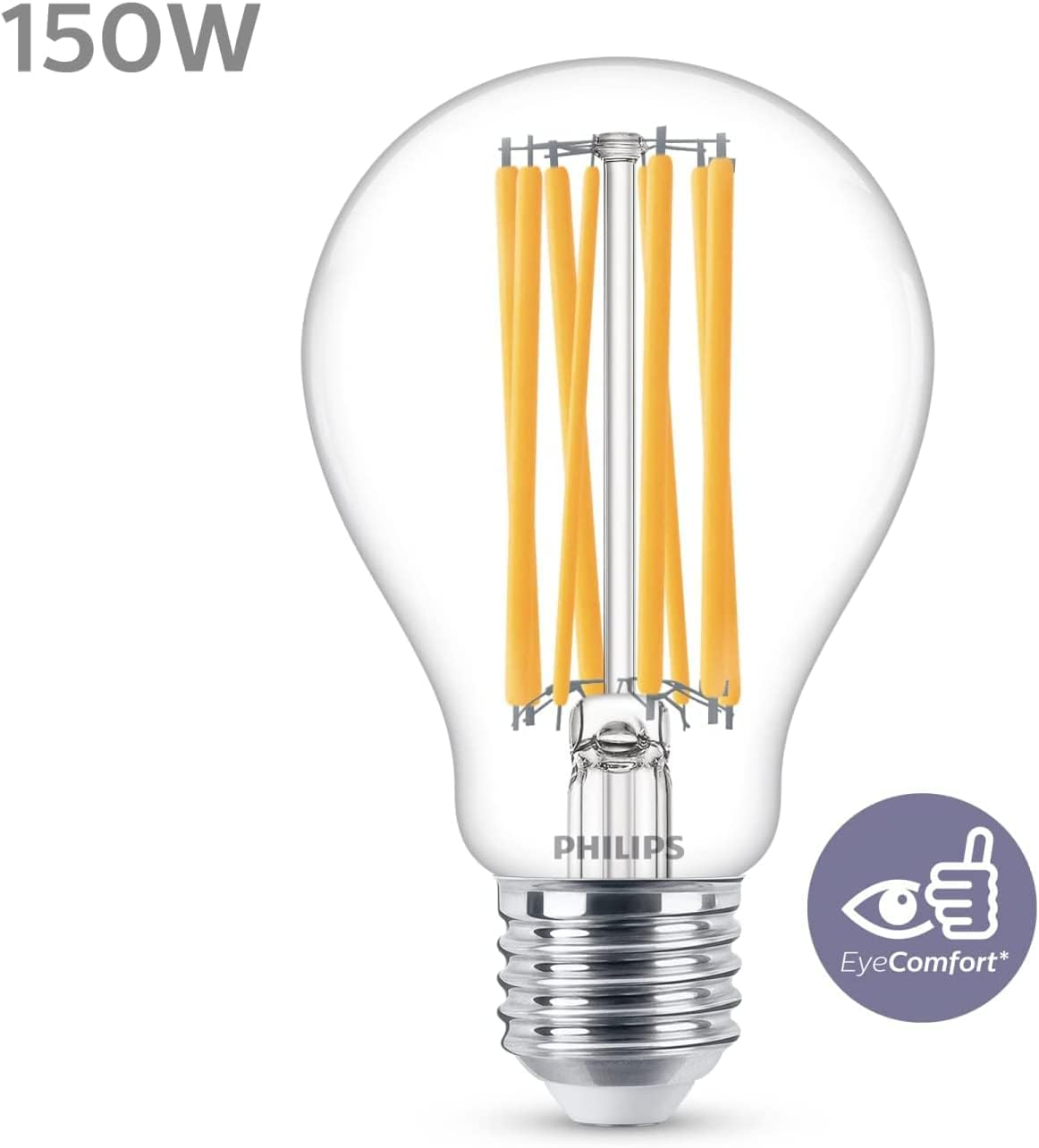 Philips LED Filament Bulb, Equivalent to 150W, E27 Base, Warm White image number 3