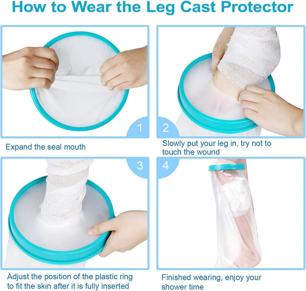 Cast Covers for Shower Leg, Waterproof Long Leg Cast Protector for Adult, Reusable Shower Leg Protector, Dressing and Bandage Protector for Shower Ankle Foot Leg after Surgery image number 1