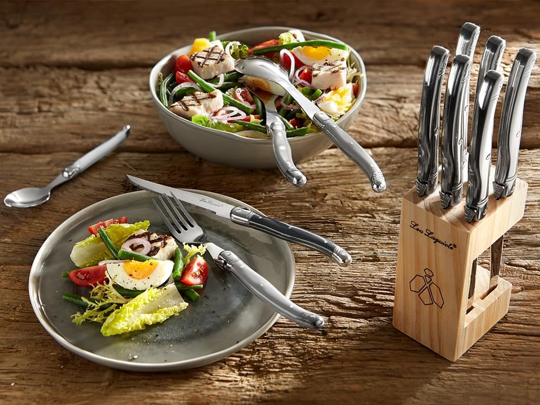 Laguiole Cheese Knife/Set of 3 / Stainless Steel/Silver Coloured Knives/Polypropylene Handles/Dishwasher Safe image number 1