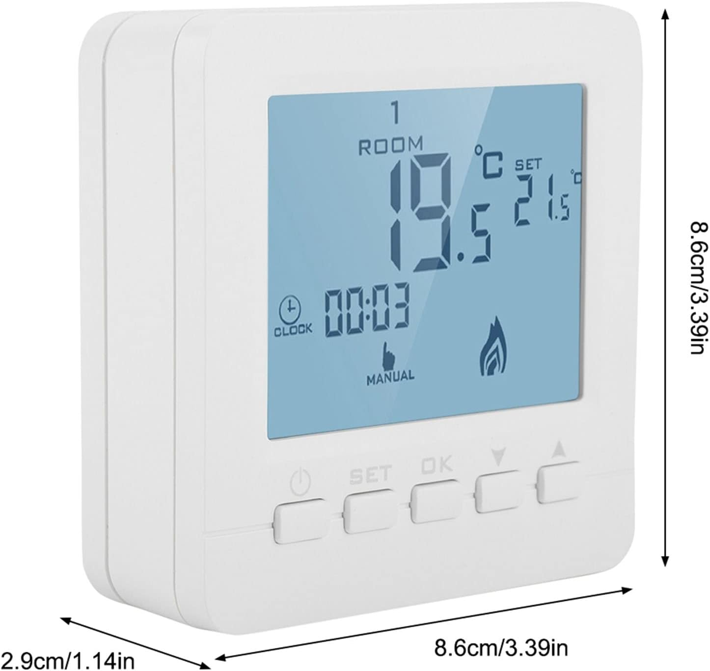 CHICIRIS LCD Programmable Thermostat with Smart Features, Children Lock and Data Memory, Easy Operation, for Home Temperature Adjustment image number 5