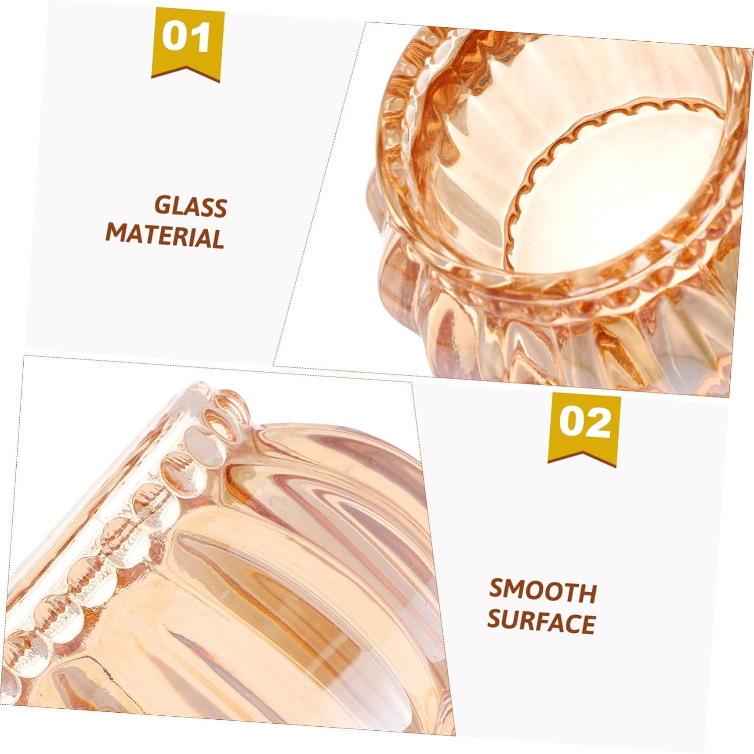 LABRIMP 6Pcs Elegant European Tealight Holder Glass Crystal Candle Sticks Votive Candle Holder for Decor image number 6