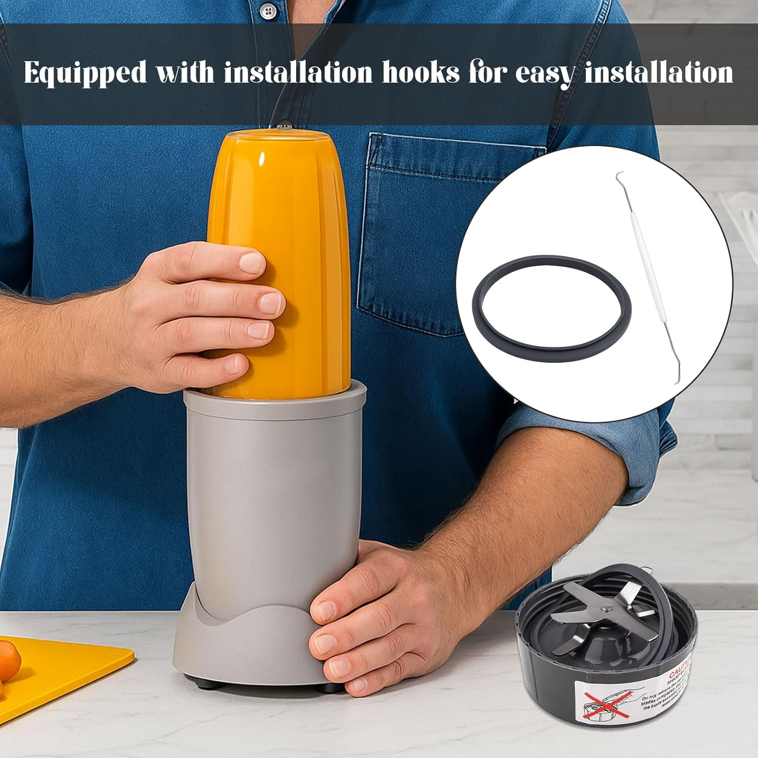 Gaskets for Nutribullet Blender, 4Pcs Replacement Part for Nutribullet, Gaskets Replacement Parts, Blender Seal Gasket Silicone 600W/900W Accessories, Juicer Seal Ring for Nutri Bullet Grey image number 2