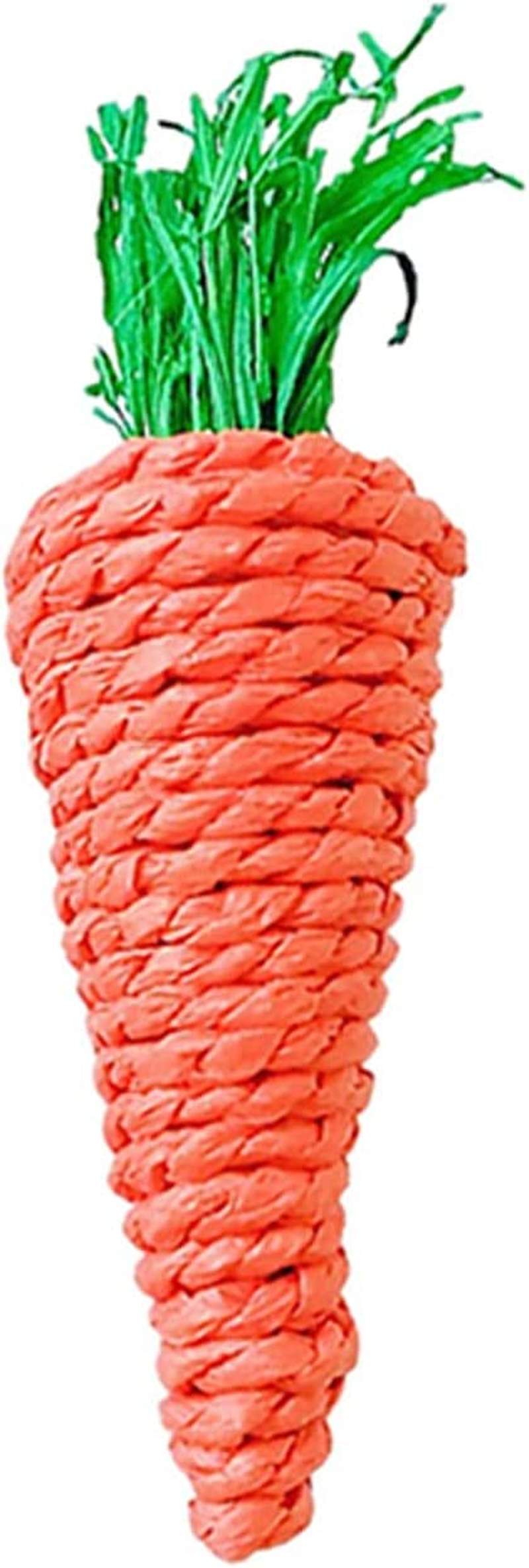 7 Pcs Natural Small Animal Chew Toy Set, Guinea Pigs, Natural Grass, Rattan, Carrot, Corn Sticks for Hamsters, Gerbils, Squirrels image number 4