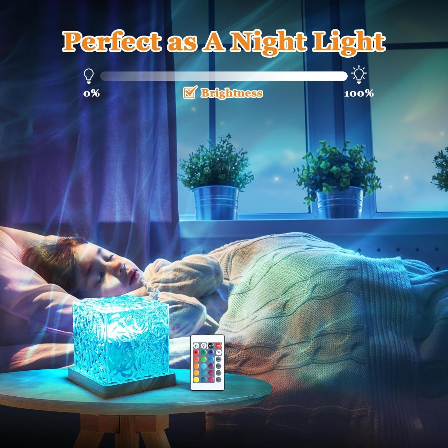 Ocean Galaxy Light Projector, 16 Color Water Ripple Projector with Remote Control, Ocean Wave Projector Light Cube,Ocean Wave Sensory for Living Room Bedroom Decor/Party Rooms image number 1