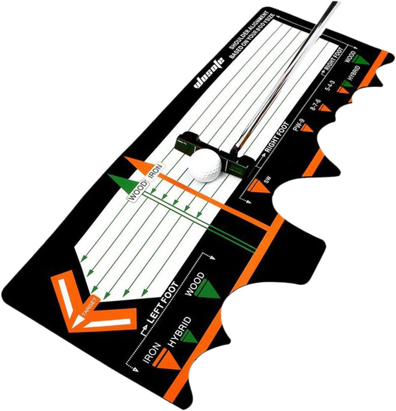 Oshhni Golf Training Mat, Golf Swing Training Aids Pad Swing Posture Correction Aids Portable Golf Station Board Swing Trainer for Indoor Outdoor image number 4